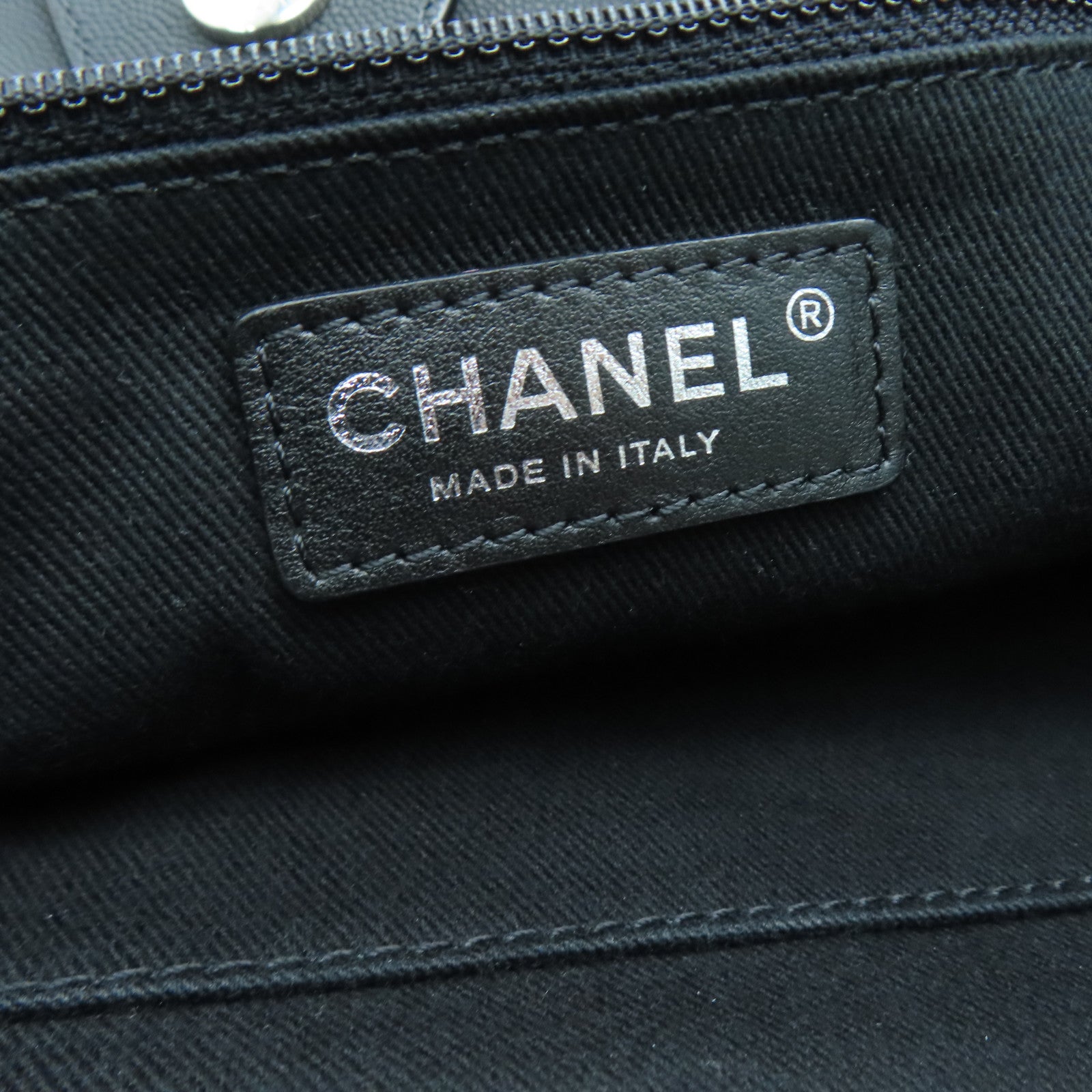 CHANEL Grained皮革Shopping Shoulder Handbag銀扣手挽肩背兩用袋黑色
