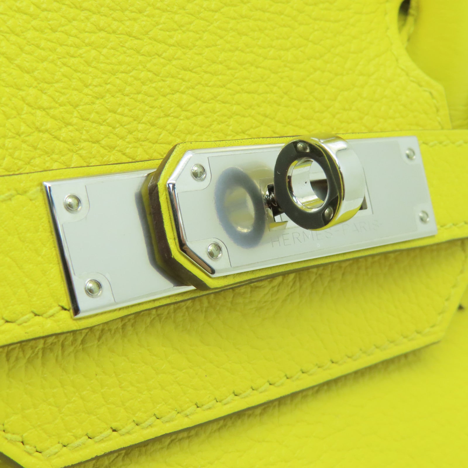 HERMES 【激减优惠】Novillo皮革Birkin 30银扣手挽袋Jaune de Naples黄色