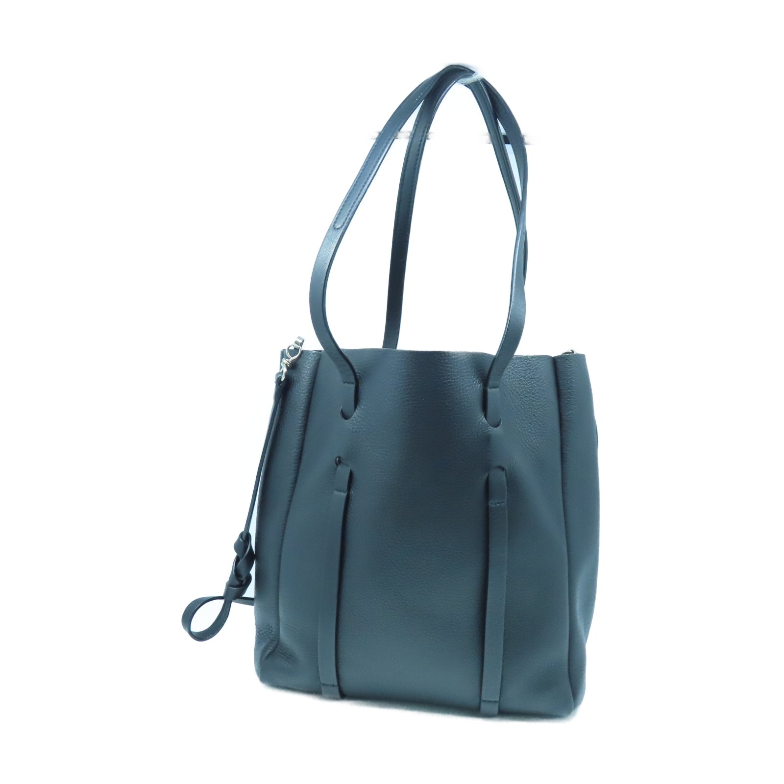 BALENCIAGA 牛皮皮革2 Way Shoulder銀扣手挽肩背兩用袋黑色