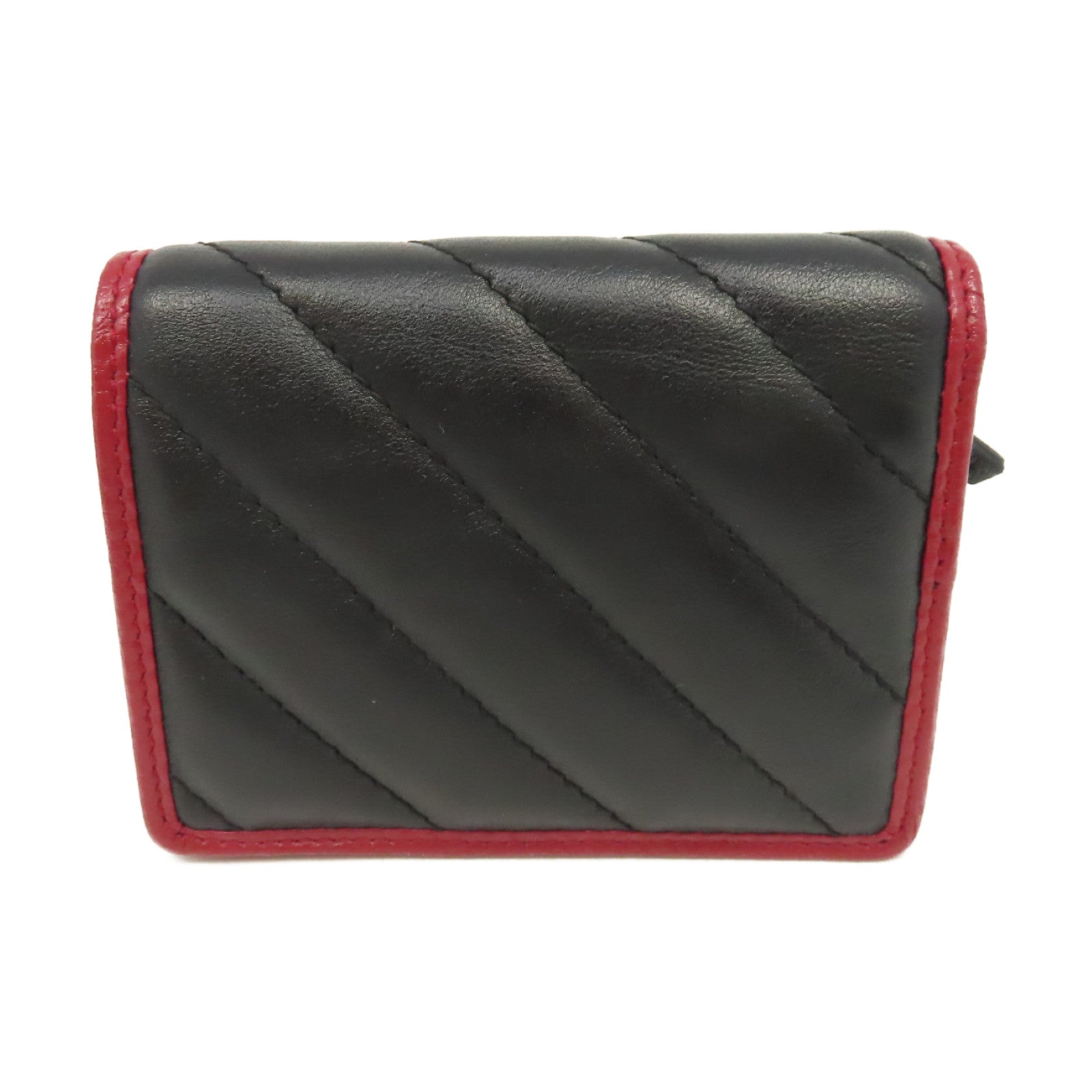 GUCCI 牛皮皮革GG Marmont Short Wallet短錢包黑色/紅色