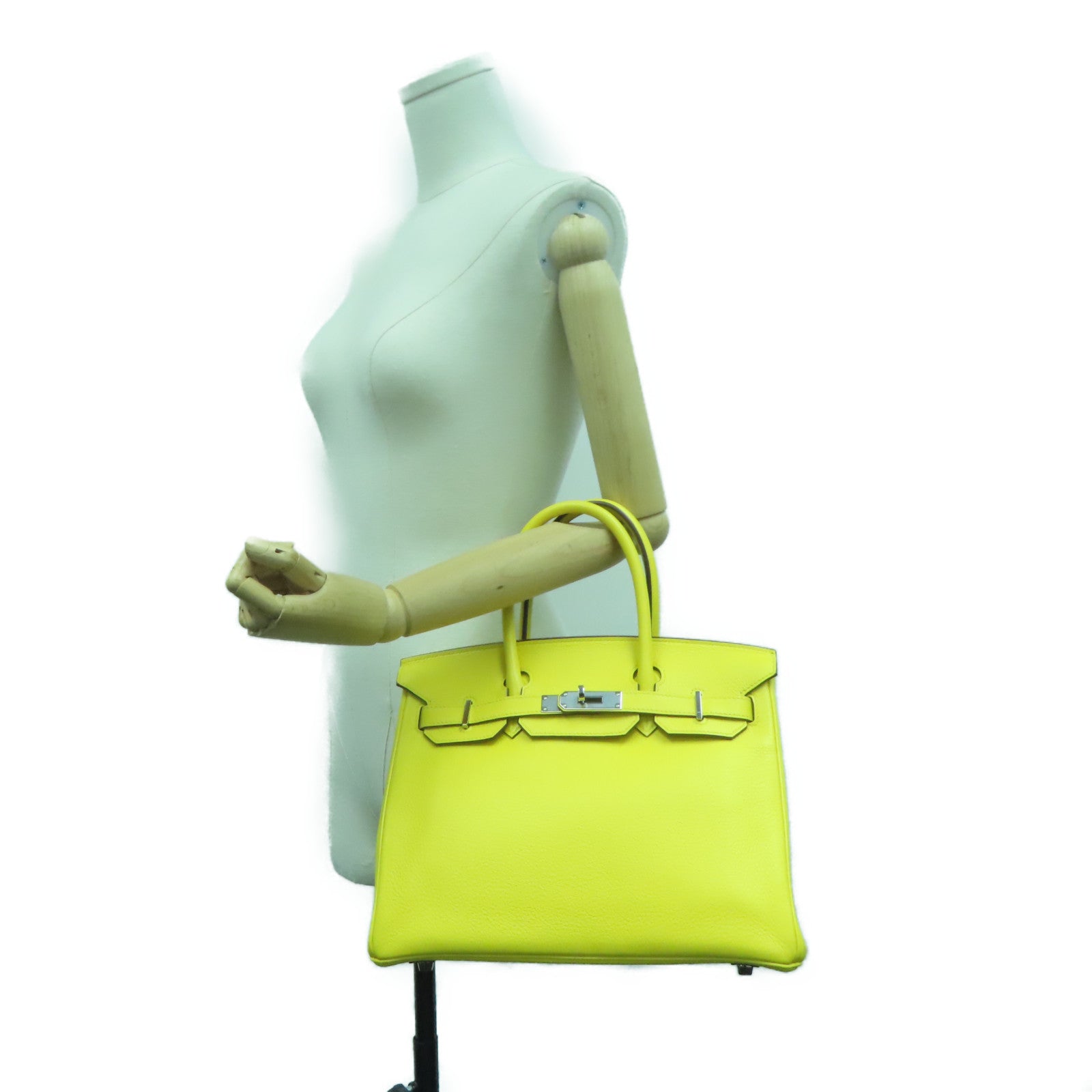 HERMES 【激减优惠】Novillo皮革Birkin 30银扣手挽袋Jaune de Naples黄色