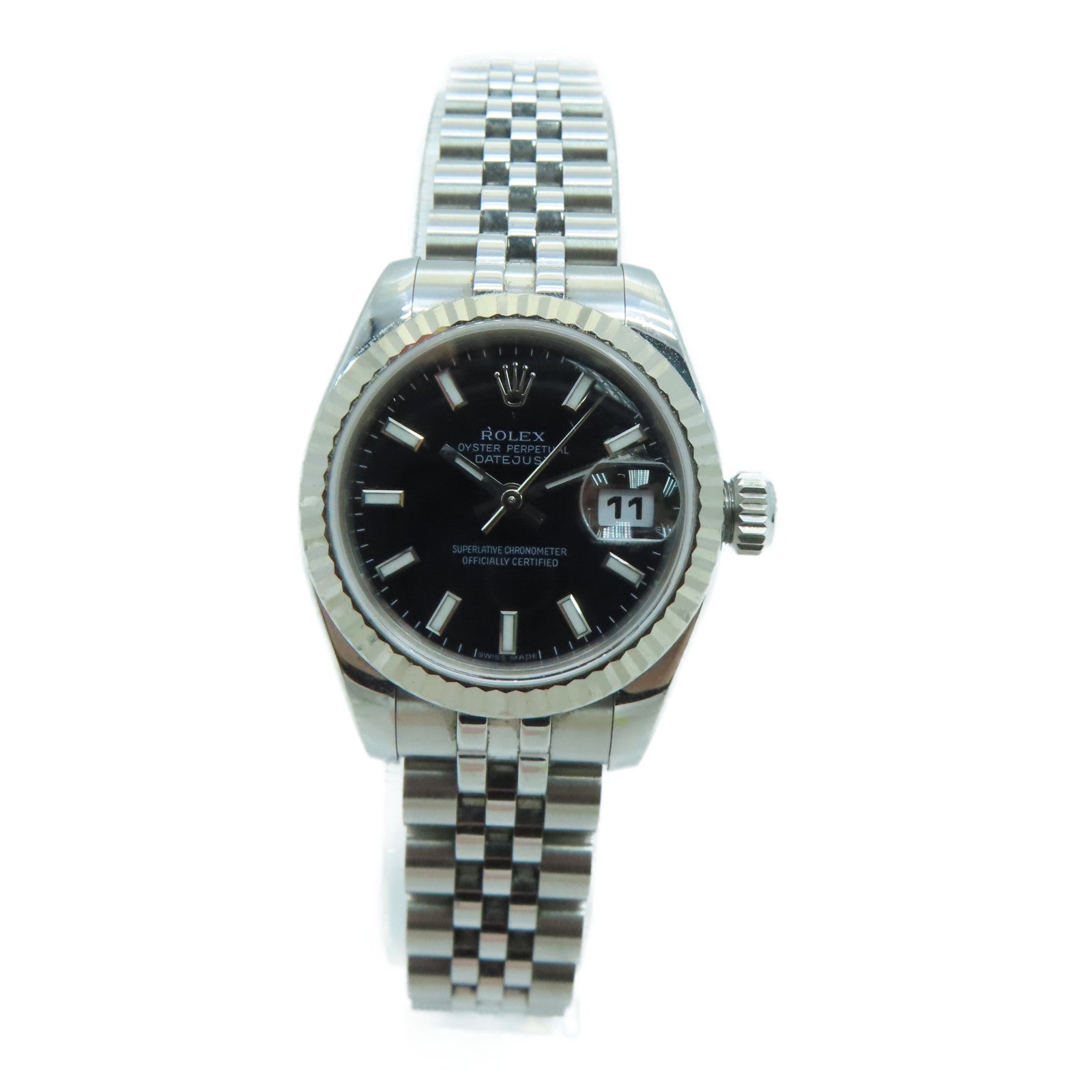 ROLEX Datejust Stainless Steel/18K White Gold Watch Automatic Movement Black