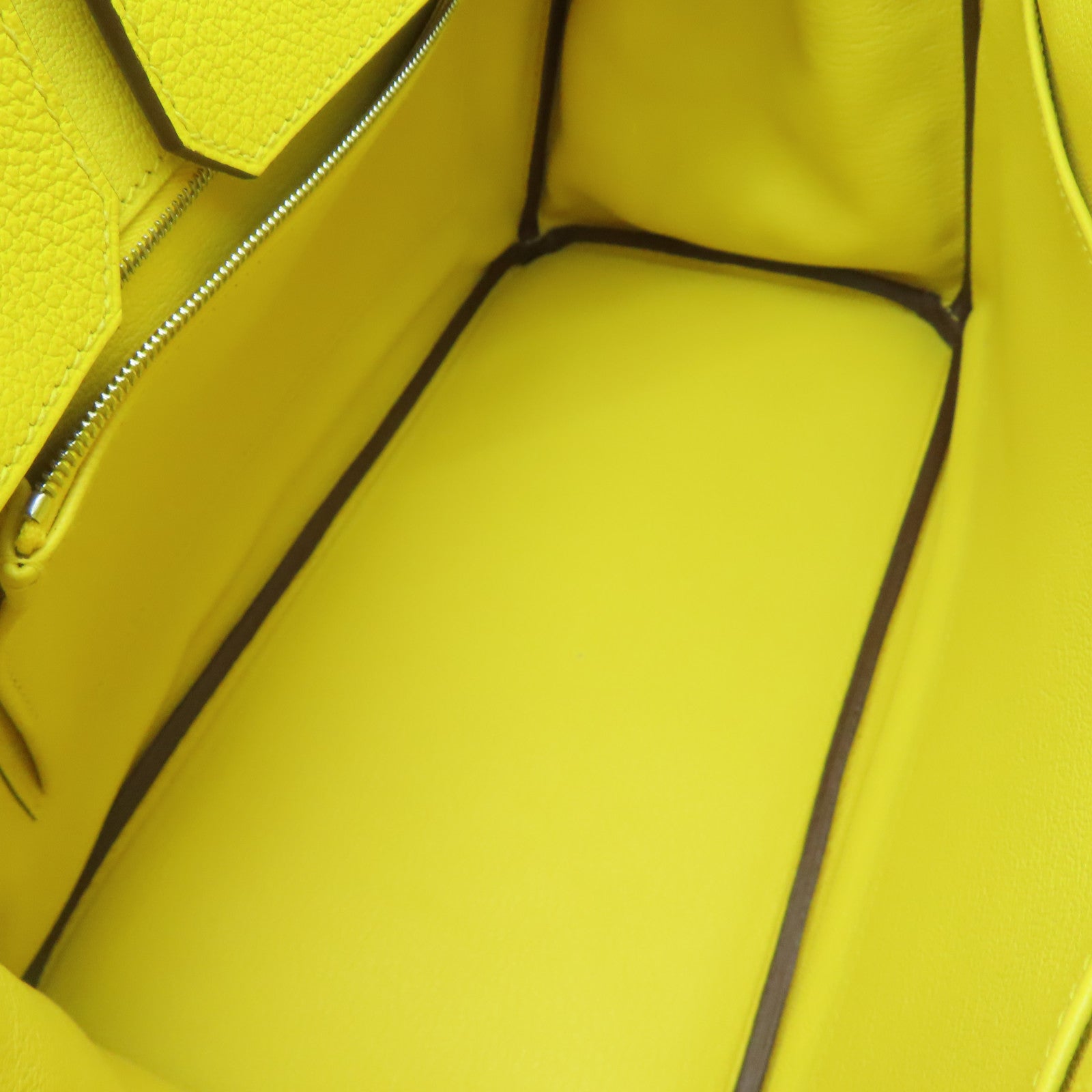 HERMES 【激减优惠】Novillo皮革Birkin 30银扣手挽袋Jaune de Naples黄色