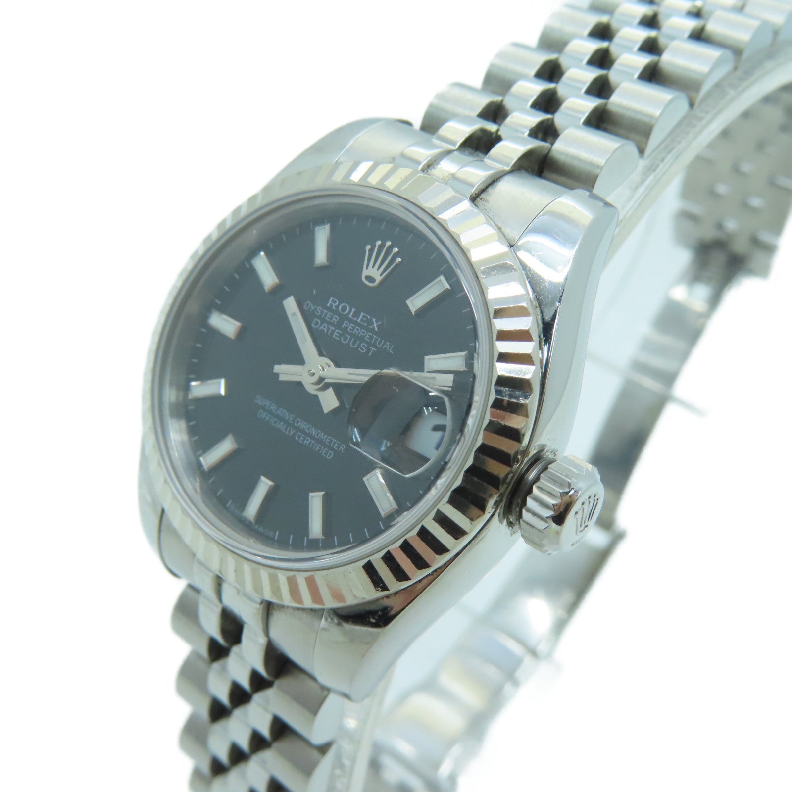 ROLEX Datejust Stainless Steel/18K White Gold Watch Automatic Movement Black