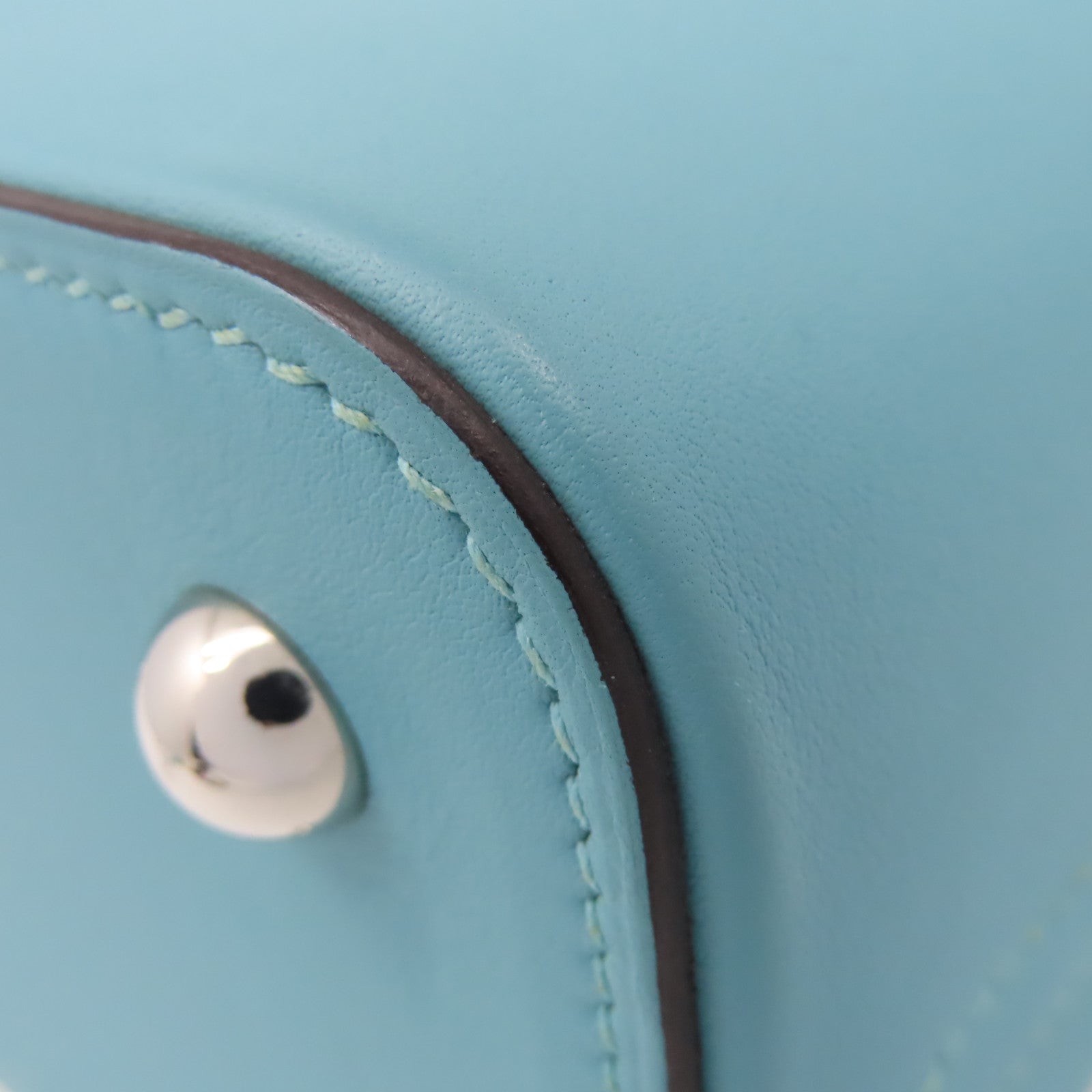HERMES Swift皮革Bolide Secret Handbag銀扣手挽袋Blue Saint Cyr/聖西爾藍色