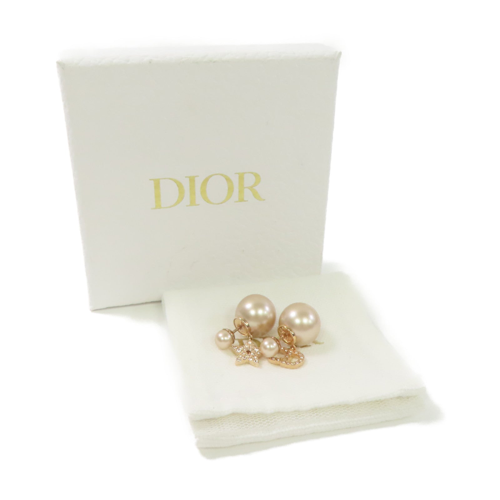 Dior 仿珍珠Earrings耳環粉紅色/玫瑰金色