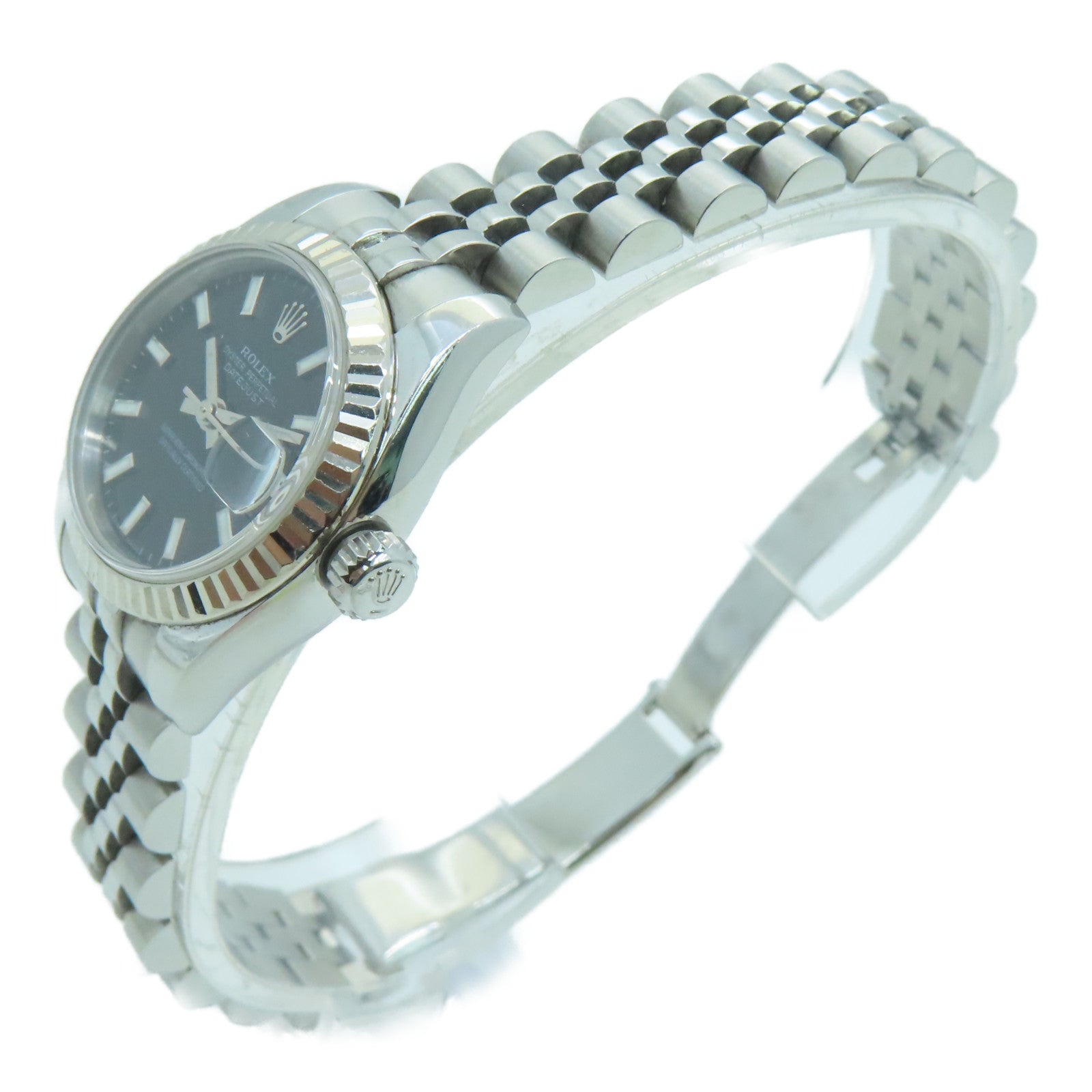 ROLEX Datejust Stainless Steel/18K White Gold Watch Automatic Movement Black