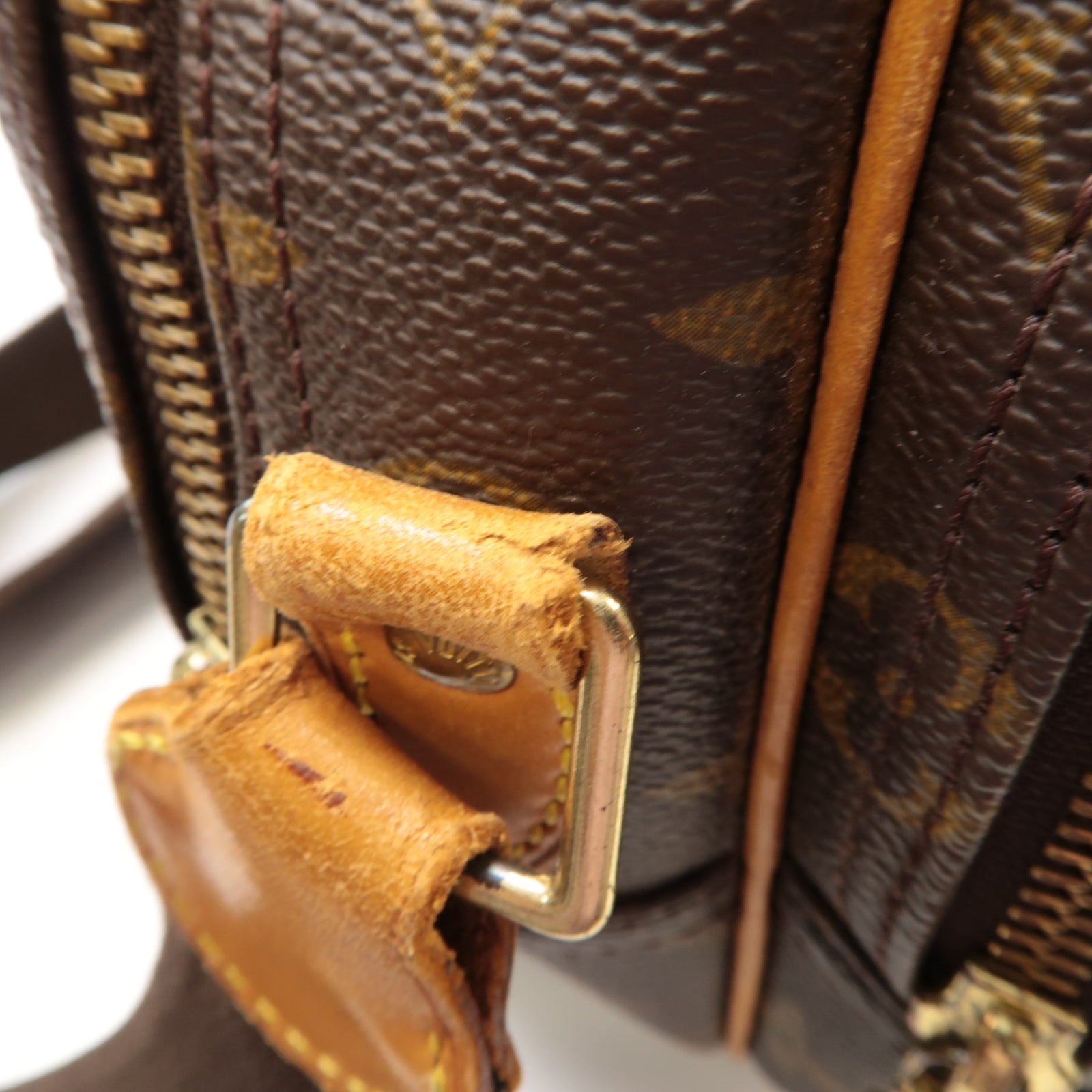LOUIS VUITTON Monogram Reporter PM金扣肩背袋啡色