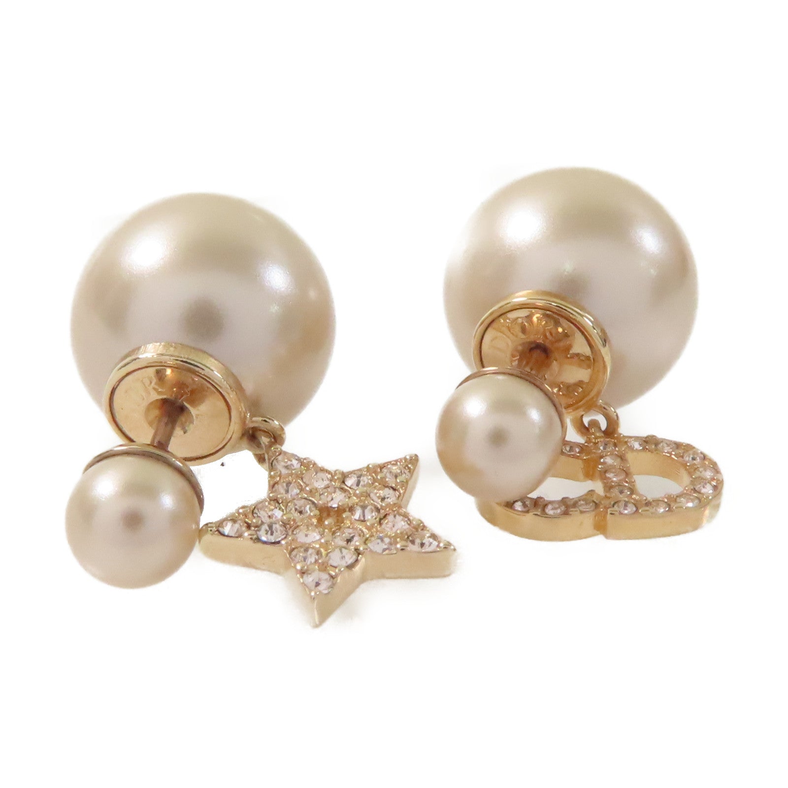Dior 仿珍珠Earrings耳環粉紅色/玫瑰金色