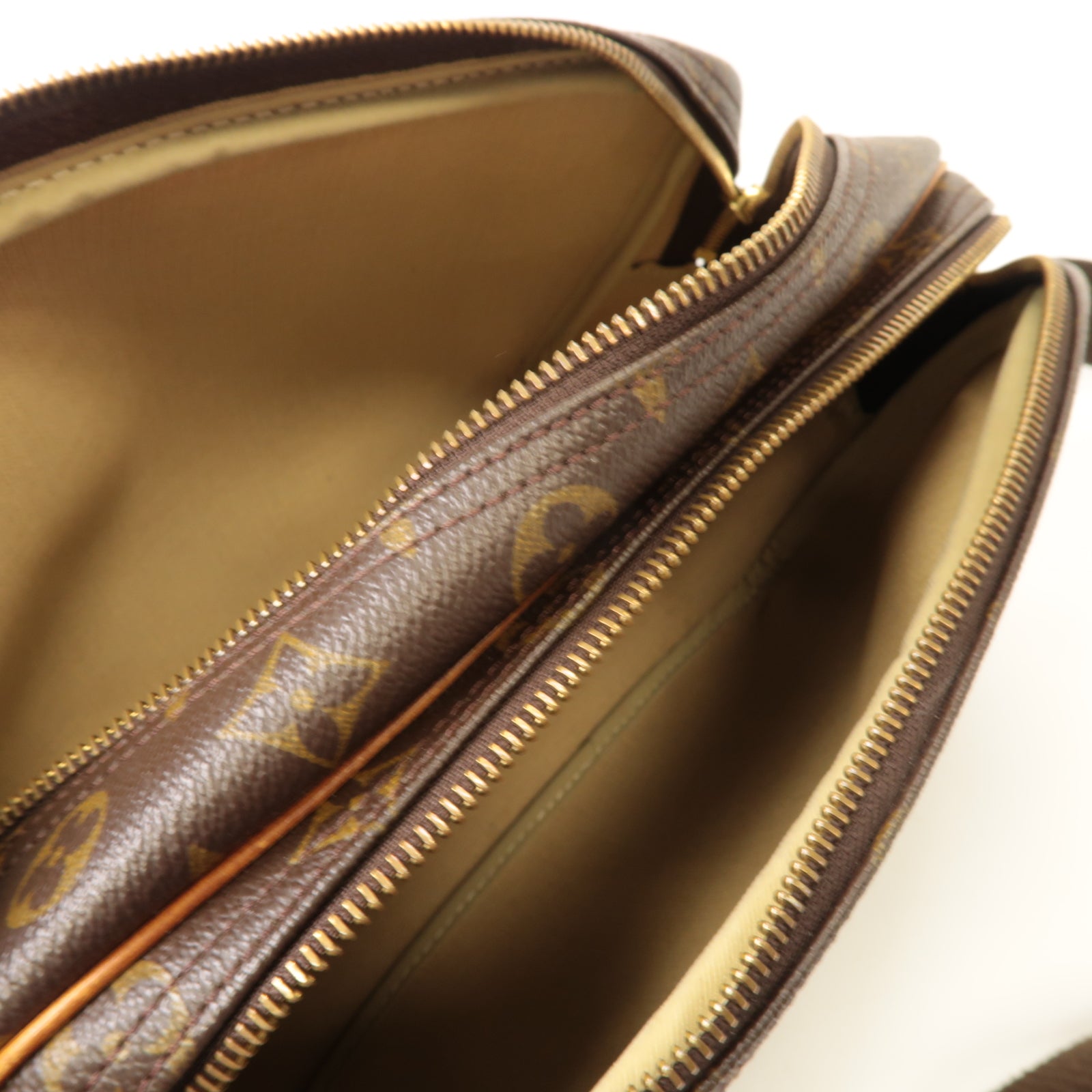 LOUIS VUITTON Monogram Reporter PM金扣肩背袋啡色