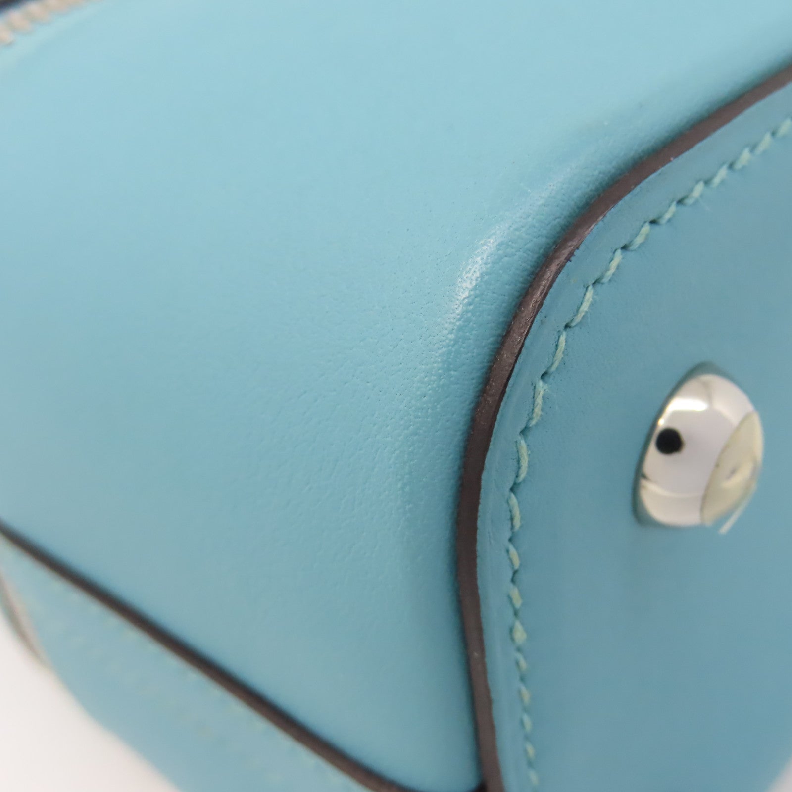 HERMES Swift皮革Bolide Secret Handbag銀扣手挽袋Blue Saint Cyr/聖西爾藍色