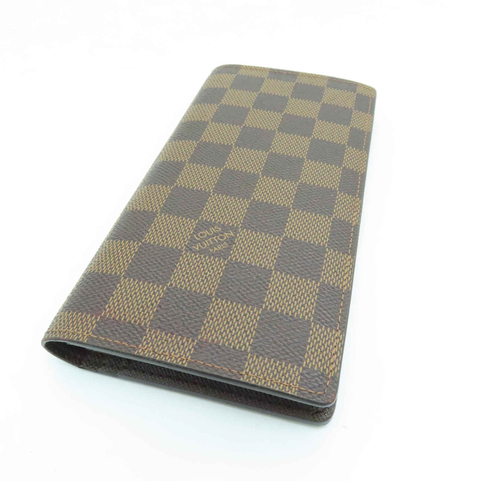 LOUIS VUITTON Damier Brazza Wallet金扣長錢包啡色