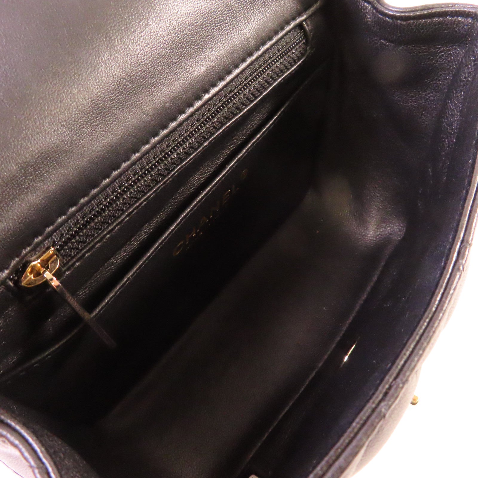 CHANEL 菱格羊皮皮革Chain Shoulder Bag銀扣鏈帶肩背袋黑色