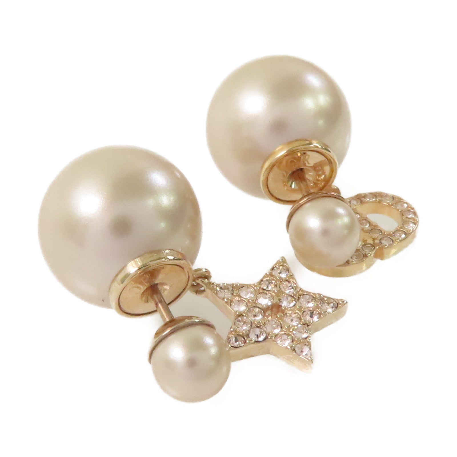 Dior 仿珍珠Earrings耳環粉紅色/玫瑰金色