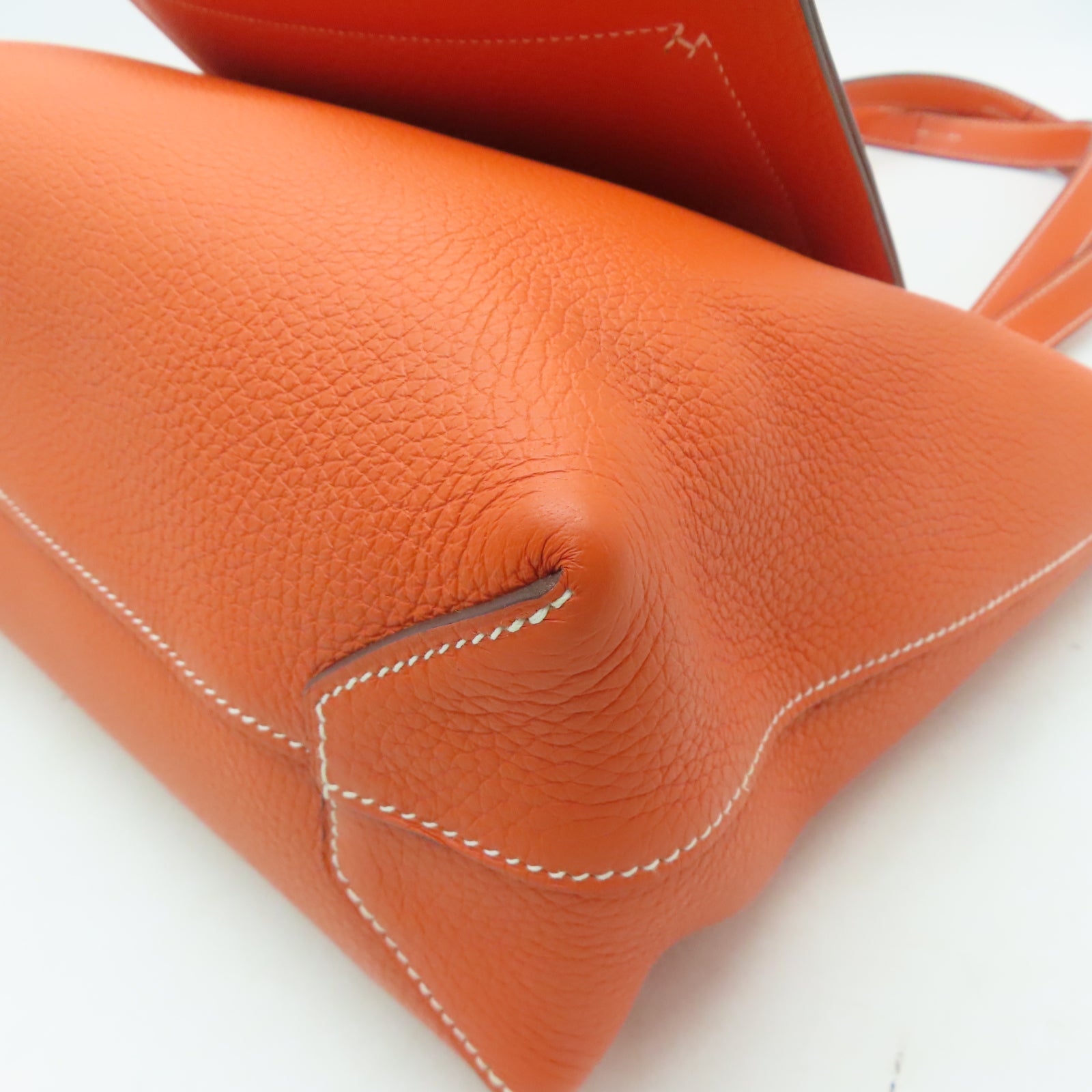 HERMES Clemence皮革Cabasellier 31肩背袋橙色