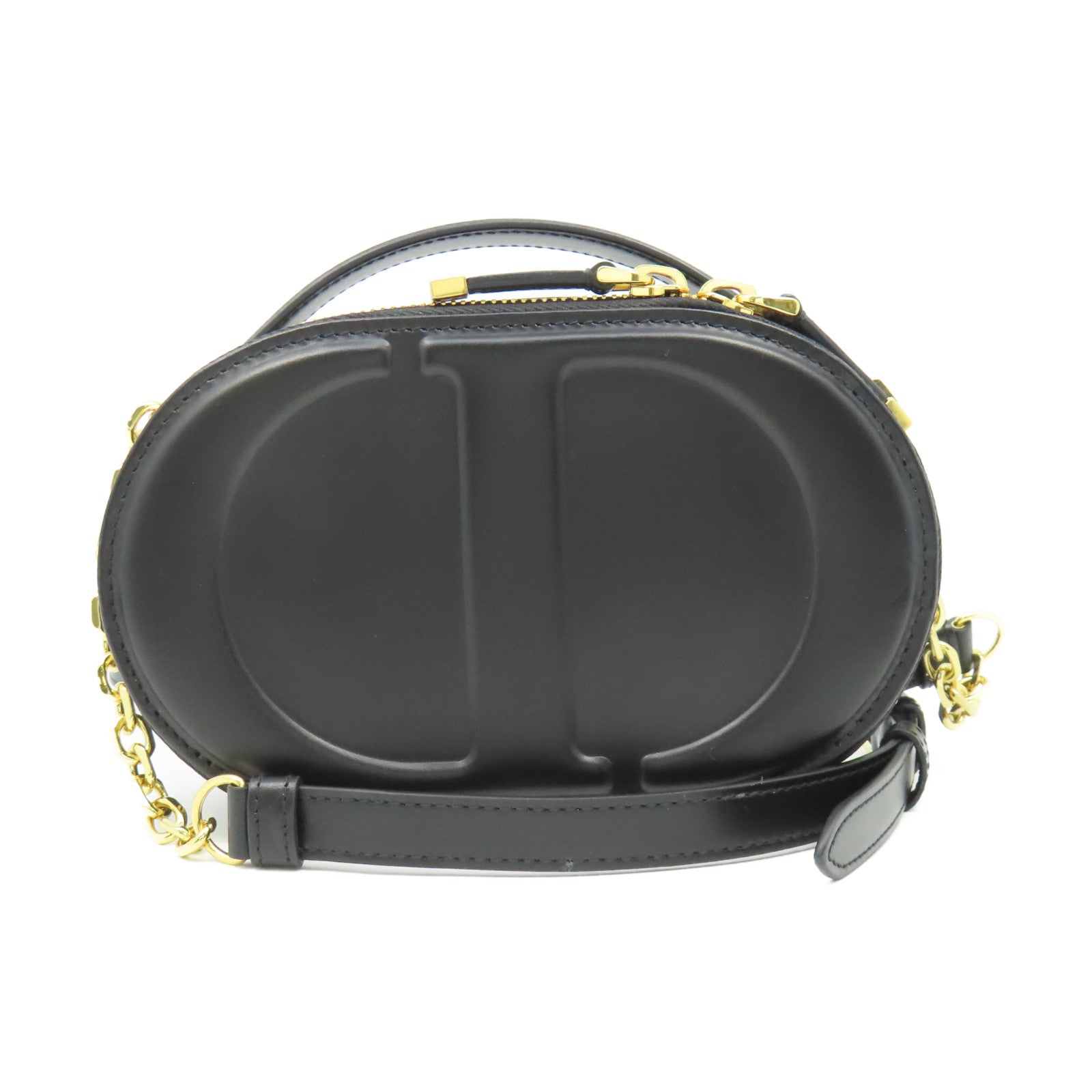 Dior 牛皮皮革CD Signature金扣手挽肩背兩用袋黑色