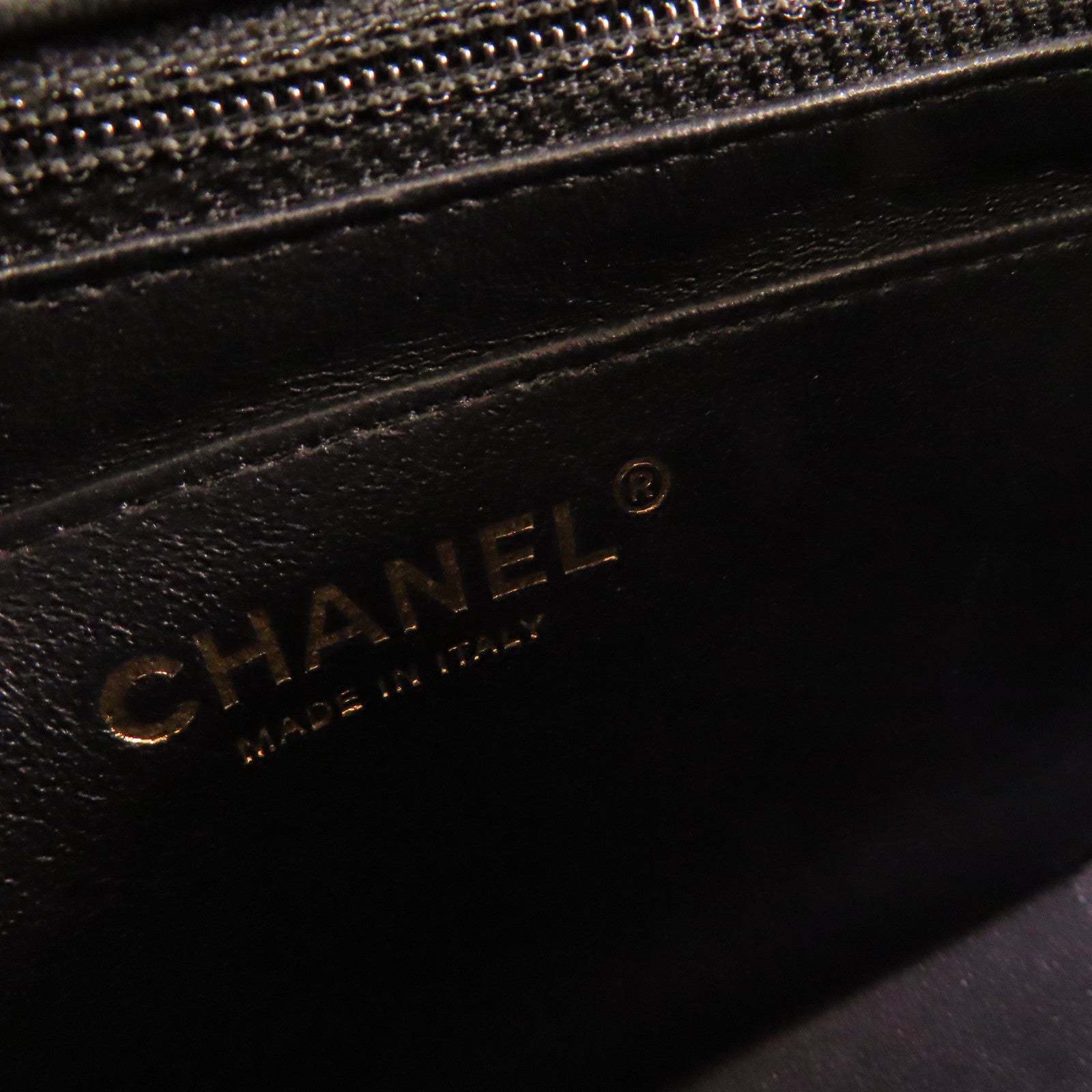 CHANEL 菱格羊皮皮革Chain Shoulder Bag銀扣鏈帶肩背袋黑色