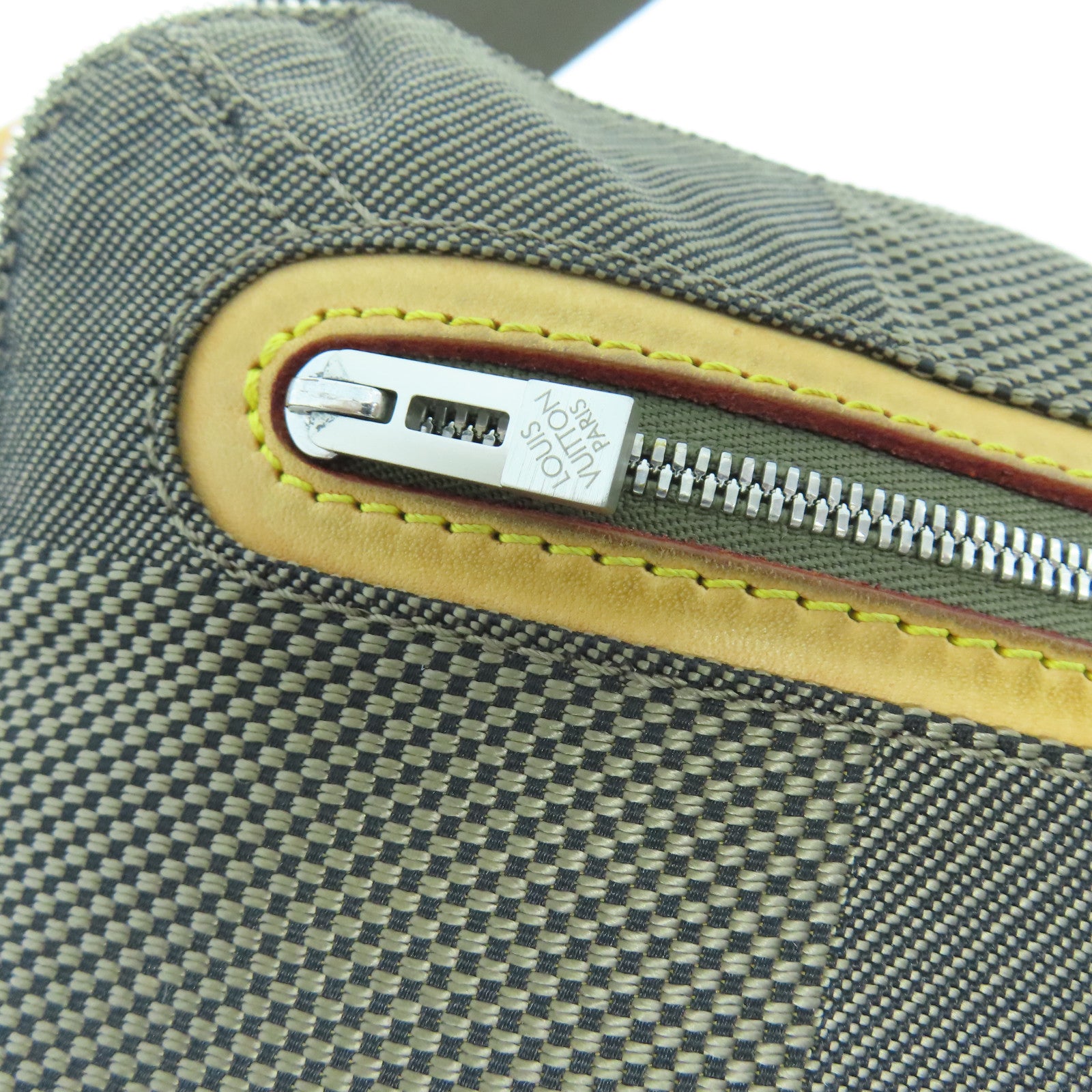 LOUIS VUITTON Damier Geant Arche Waist Bag silver buckle belt bag brown