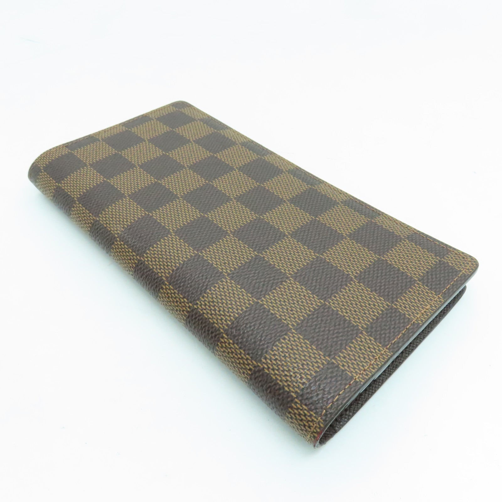 LOUIS VUITTON Damier Brazza Wallet金扣長錢包啡色