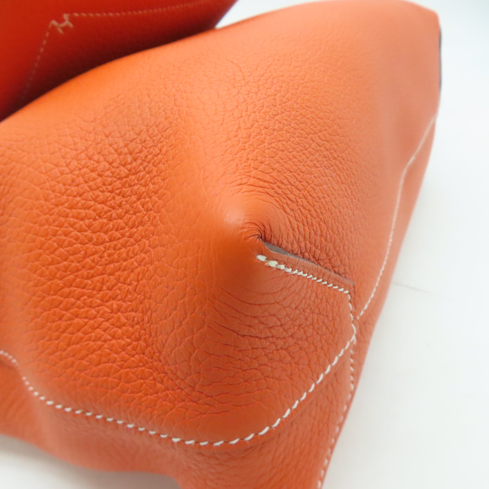 HERMES Clemence皮革Cabasellier 31肩背袋橙色