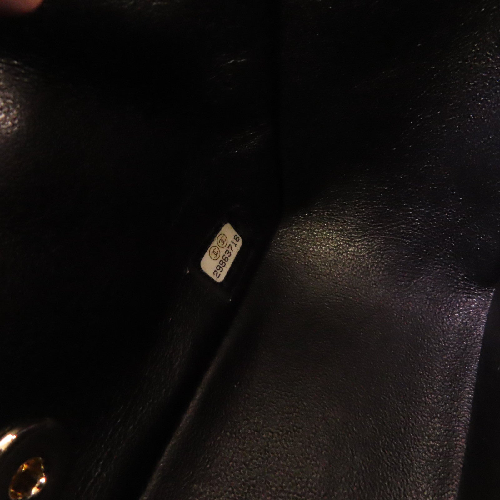 CHANEL 菱格羊皮皮革Chain Shoulder Bag銀扣鏈帶肩背袋黑色