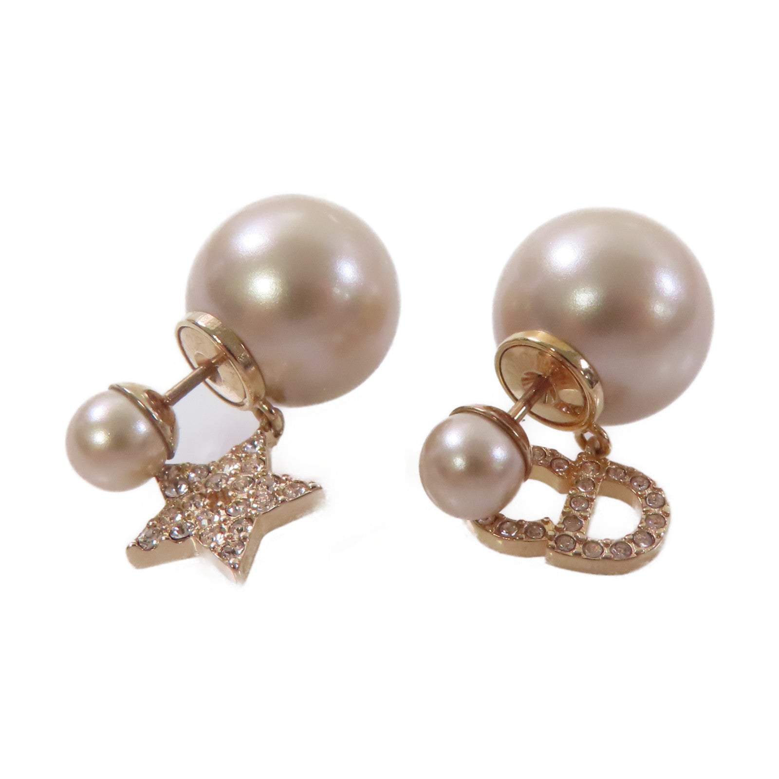 Dior 仿珍珠Earrings耳環粉紅色/玫瑰金色
