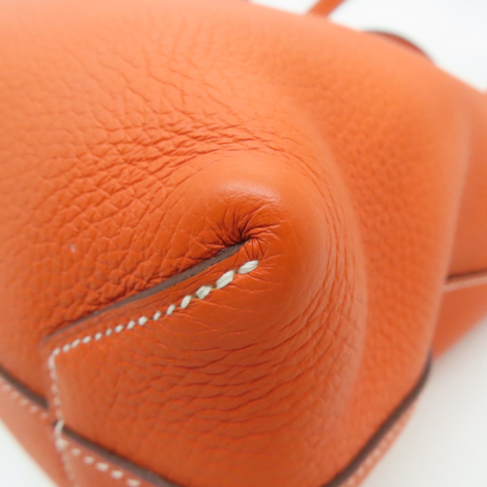 HERMES Clemence皮革Cabasellier 31肩背袋橙色