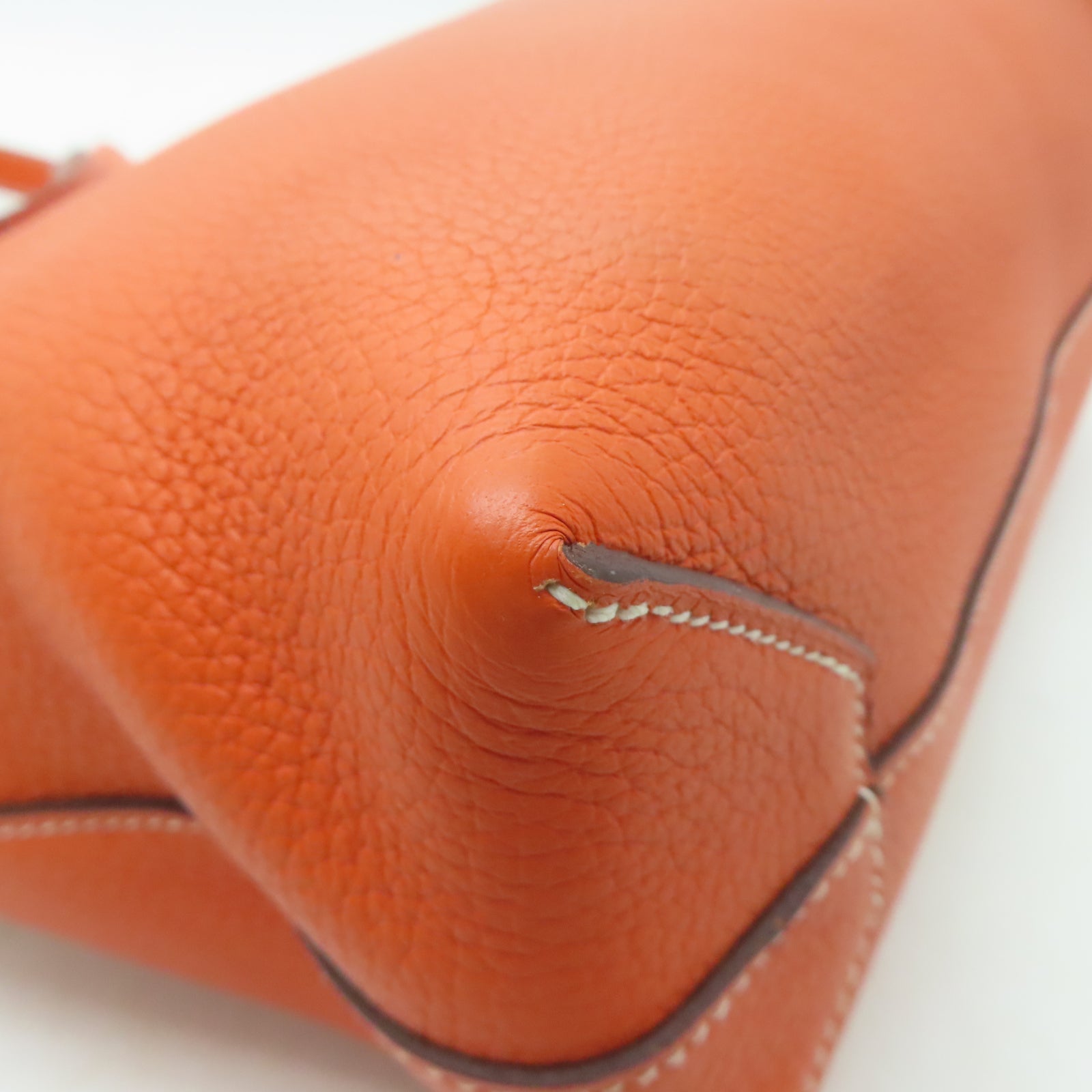 HERMES Clemence皮革Cabasellier 31肩背袋橙色