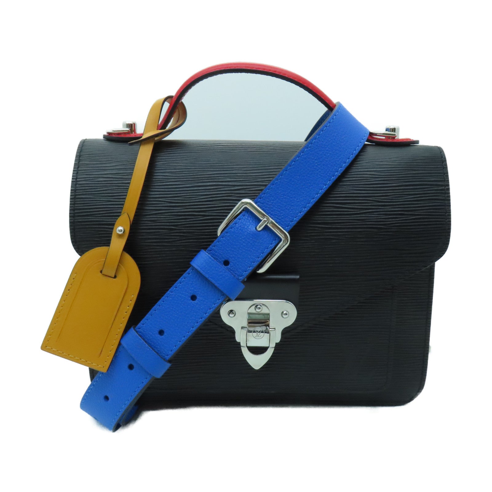 LOUIS VUITTON Epi Neo Monceau銀扣肩背袋黑色紅色