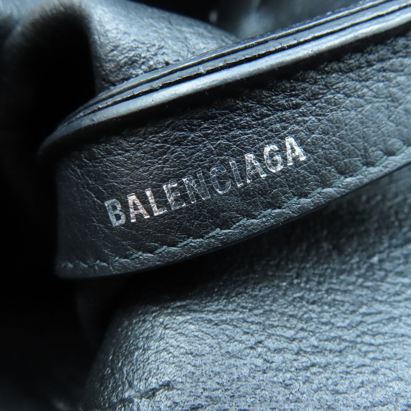 BALENCIAGA 牛皮皮革2 Way Shoulder銀扣手挽肩背兩用袋黑色