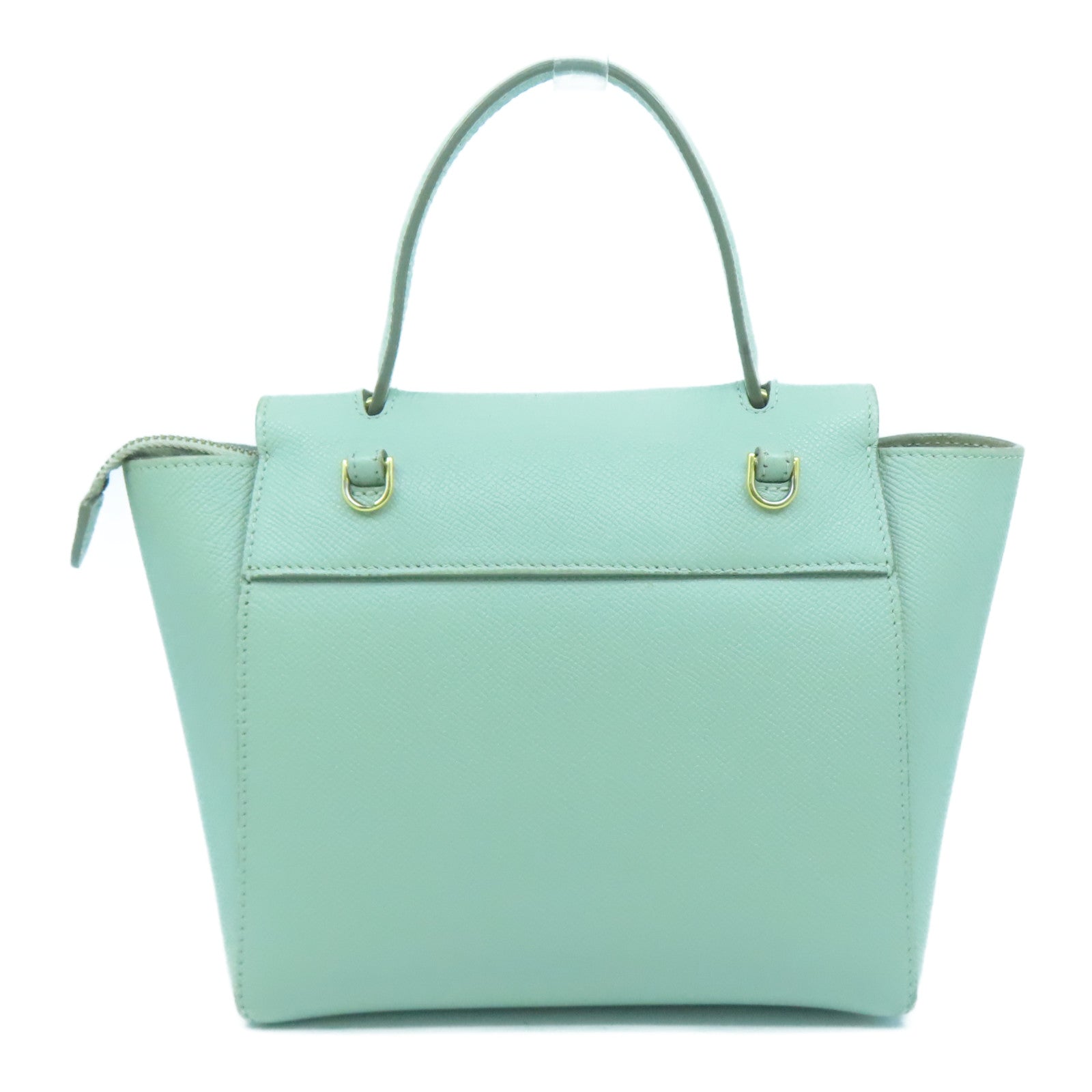 CELINE 牛皮皮革Nano Belt Bag金扣手挽肩背兩用袋綠色