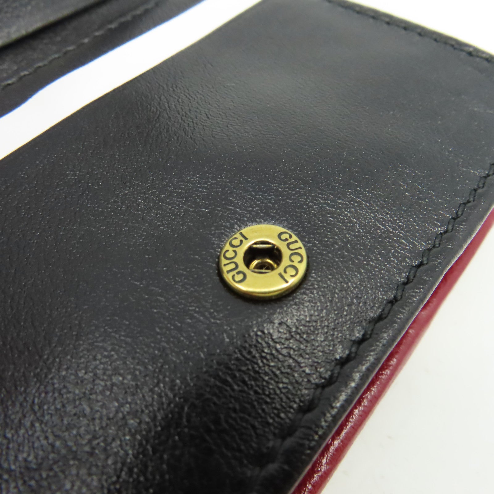 GUCCI 牛皮皮革GG Marmont Short Wallet短錢包黑色/紅色