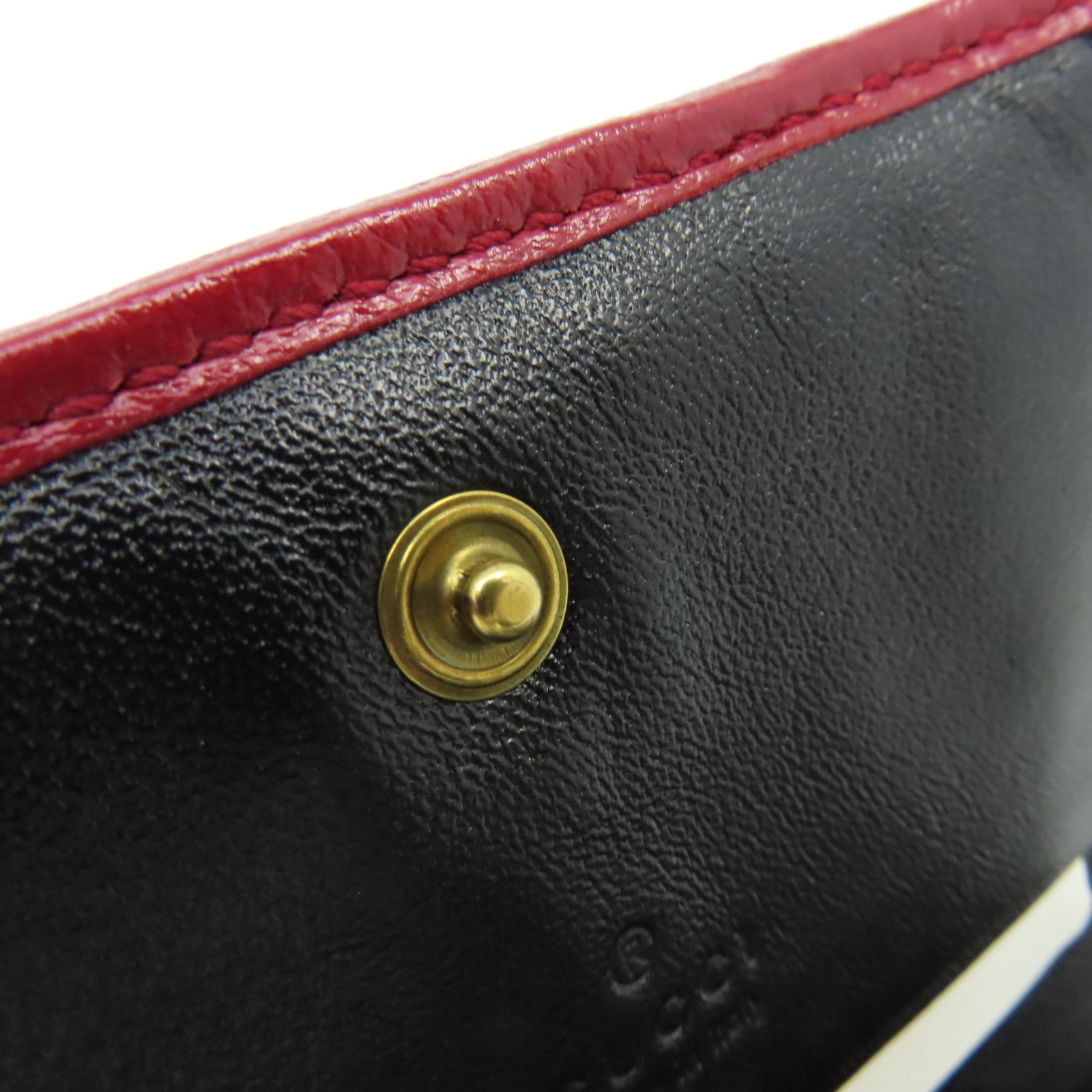 GUCCI 牛皮皮革GG Marmont Short Wallet短錢包黑色/紅色