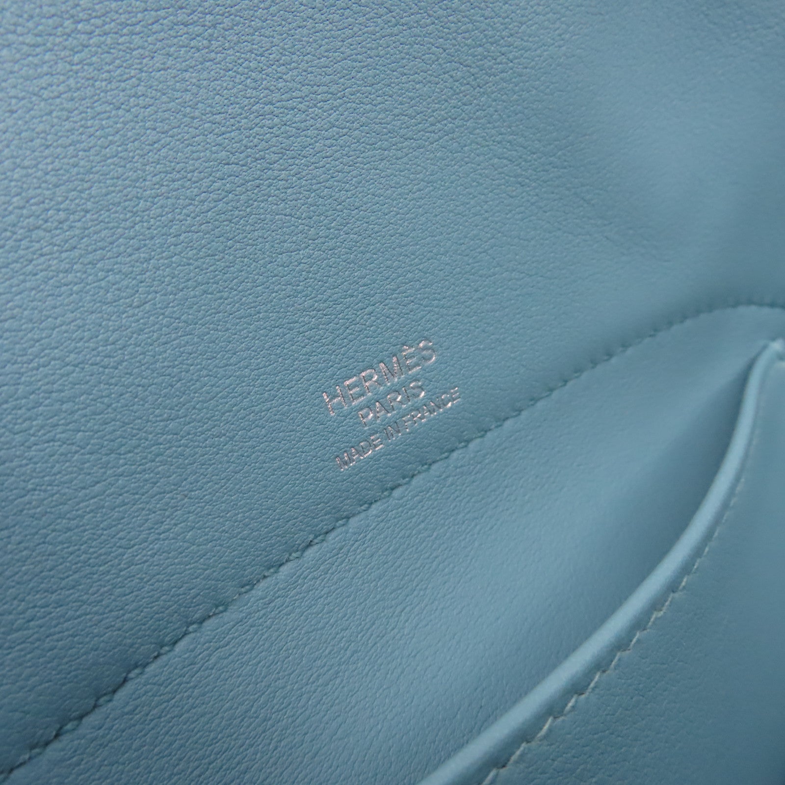 HERMES Swift皮革Bolide Secret Handbag銀扣手挽袋Blue Saint Cyr/聖西爾藍色