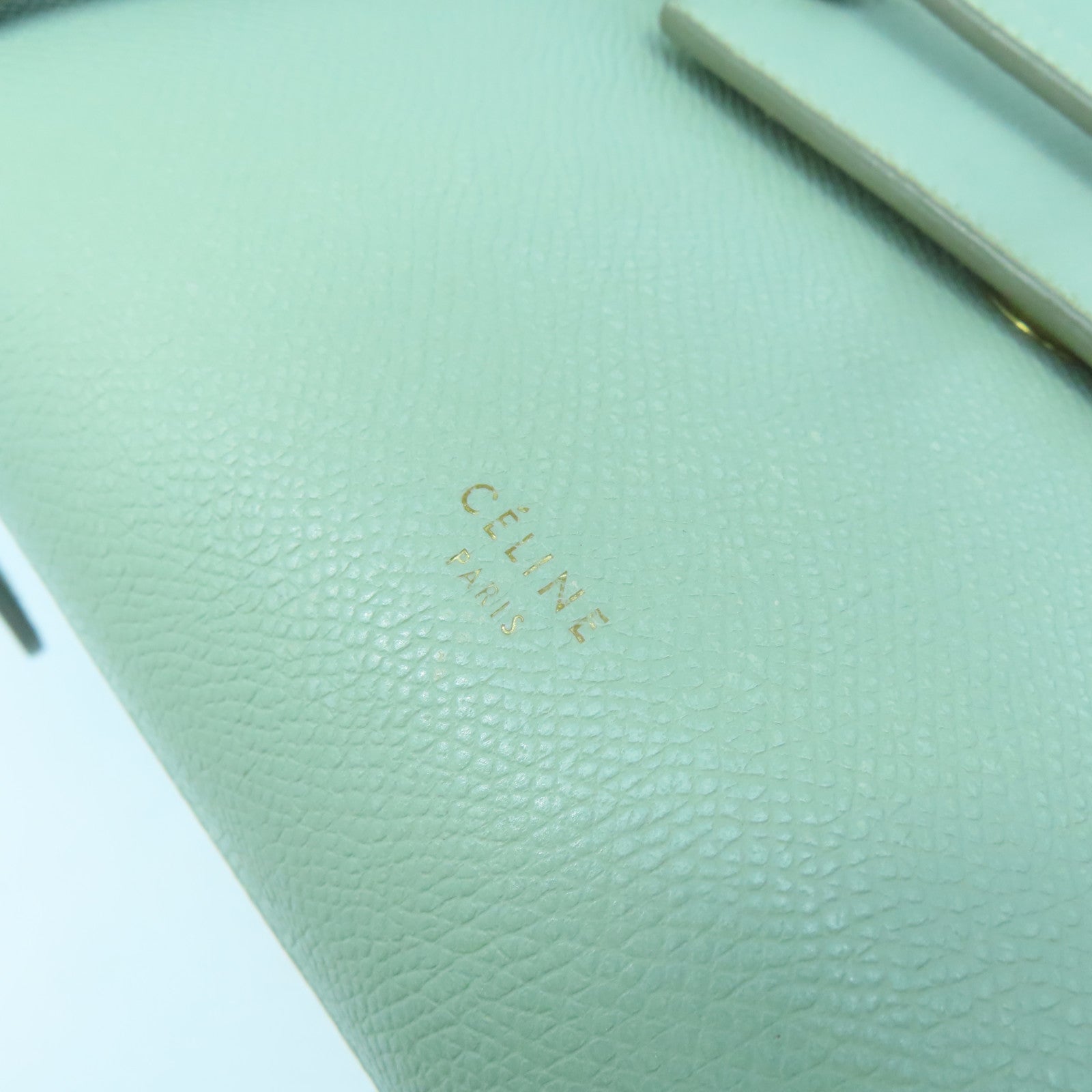 CELINE 牛皮皮革Nano Belt Bag金扣手挽肩背兩用袋綠色