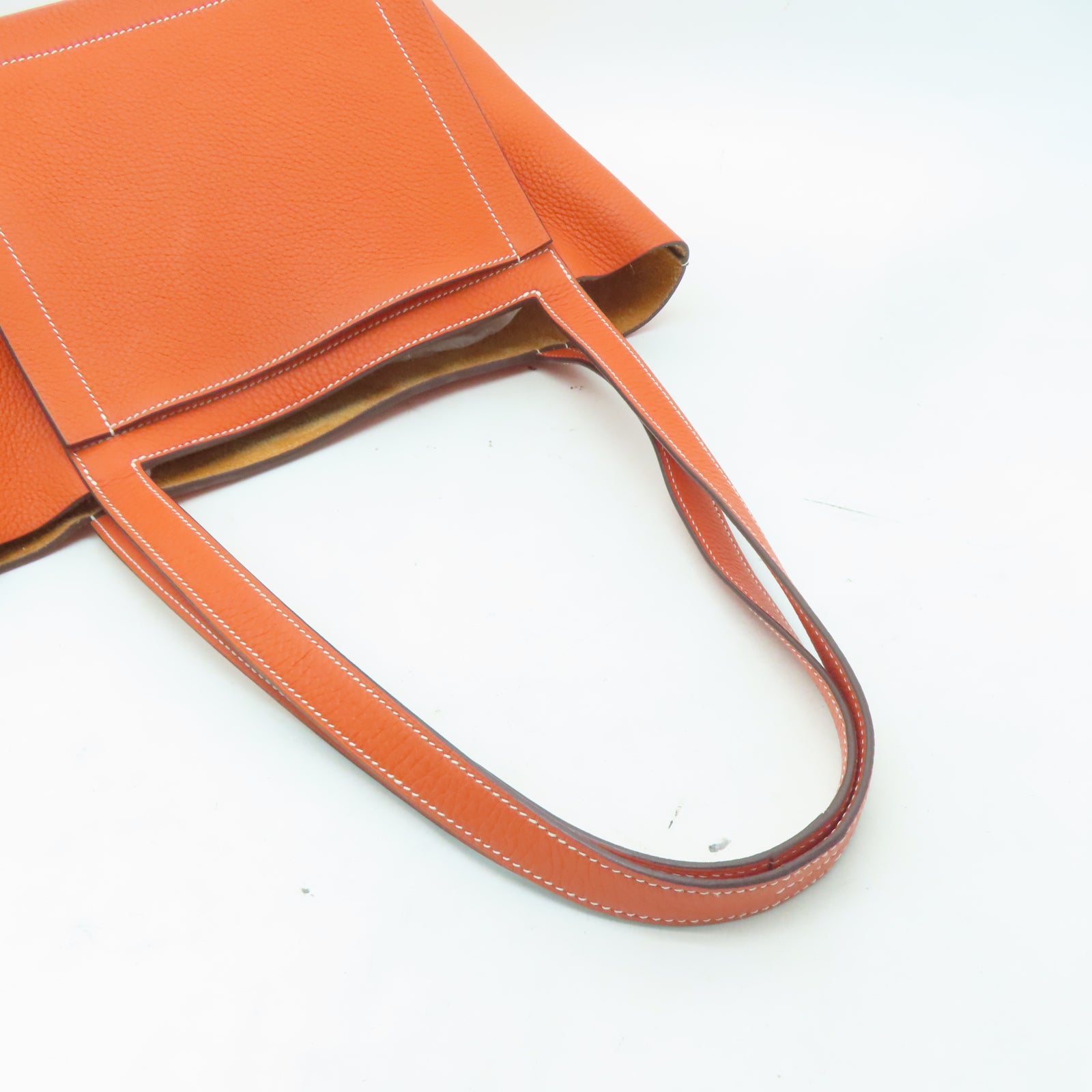 HERMES Clemence皮革Cabasellier 31肩背袋橙色