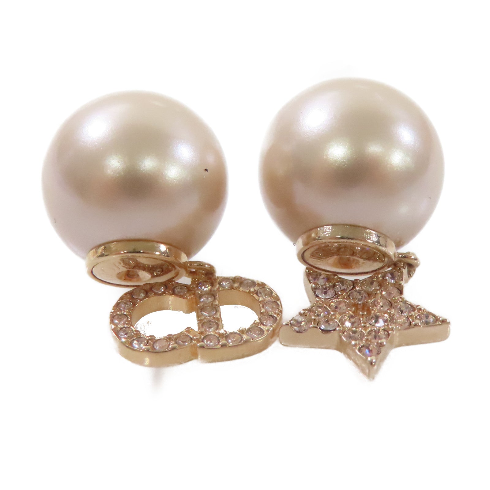 Dior 仿珍珠Earrings耳環粉紅色/玫瑰金色