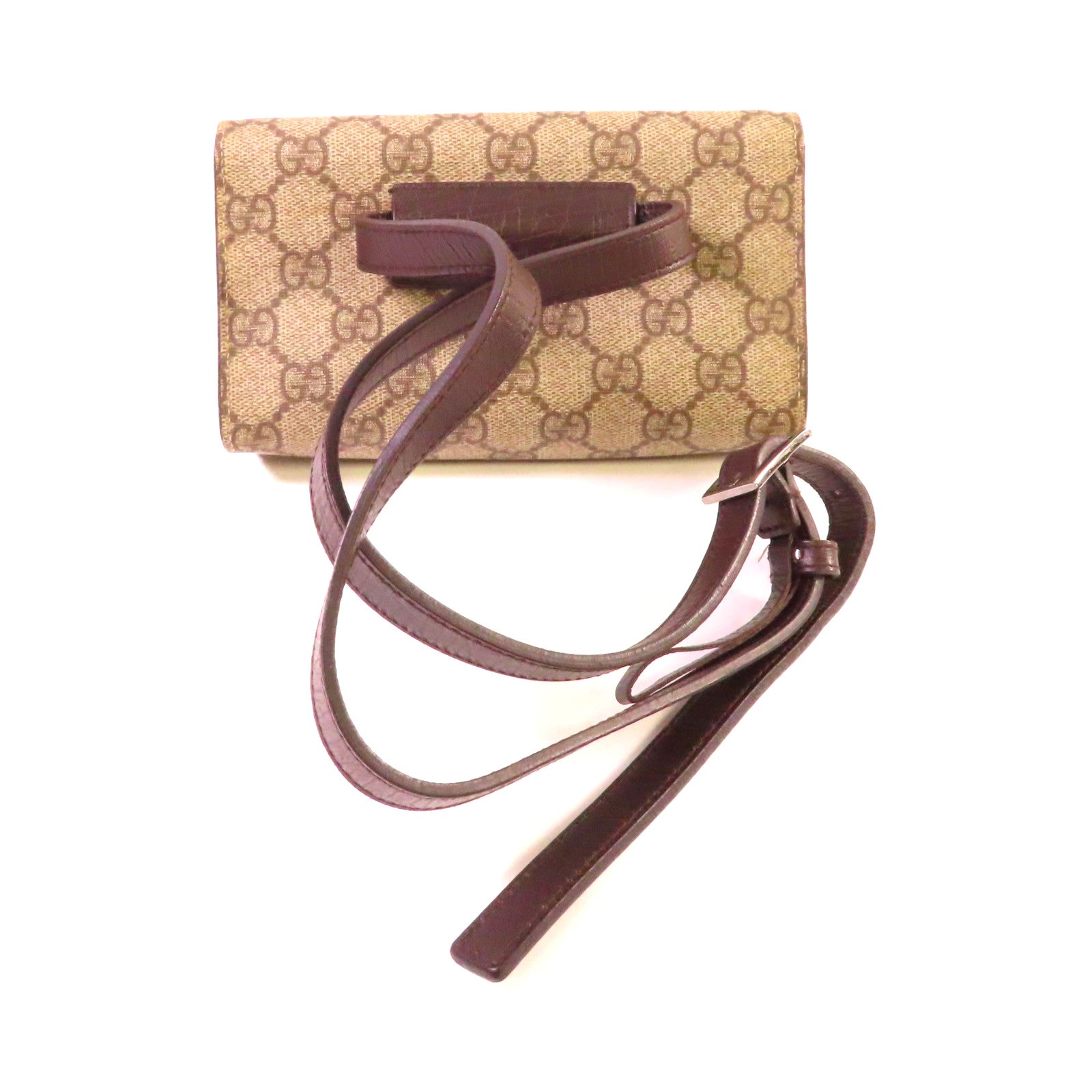 GUCCI 塗層帆布Waist Bag腰包啡色