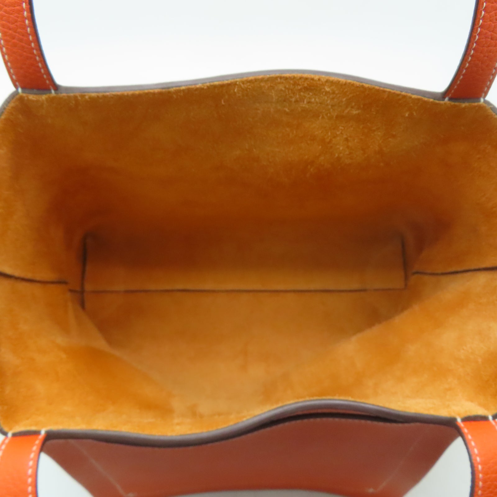 HERMES Clemence皮革Cabasellier 31肩背袋橙色