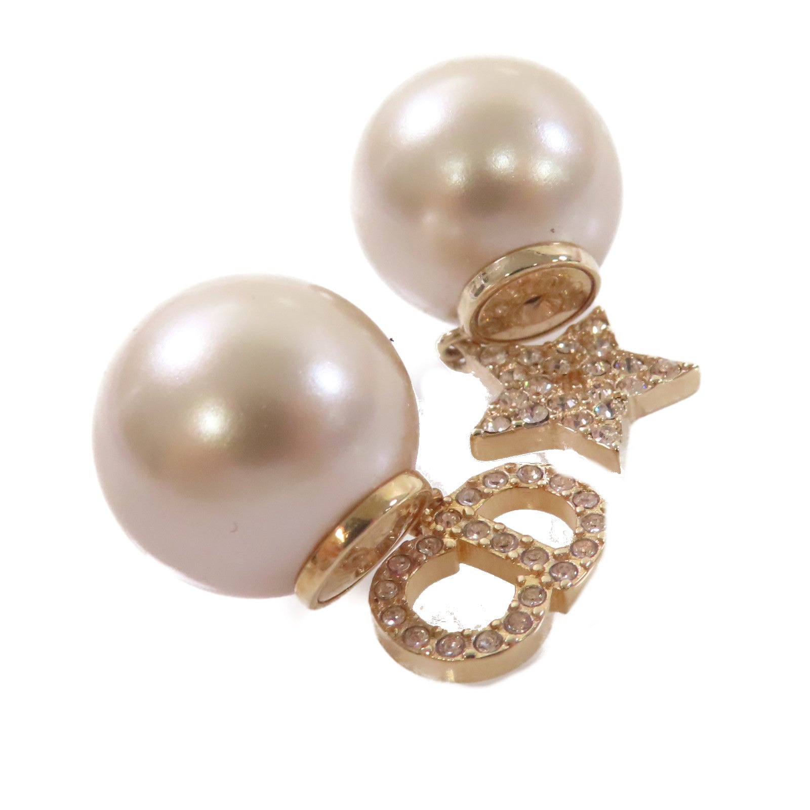 Dior 仿珍珠Earrings耳環粉紅色/玫瑰金色