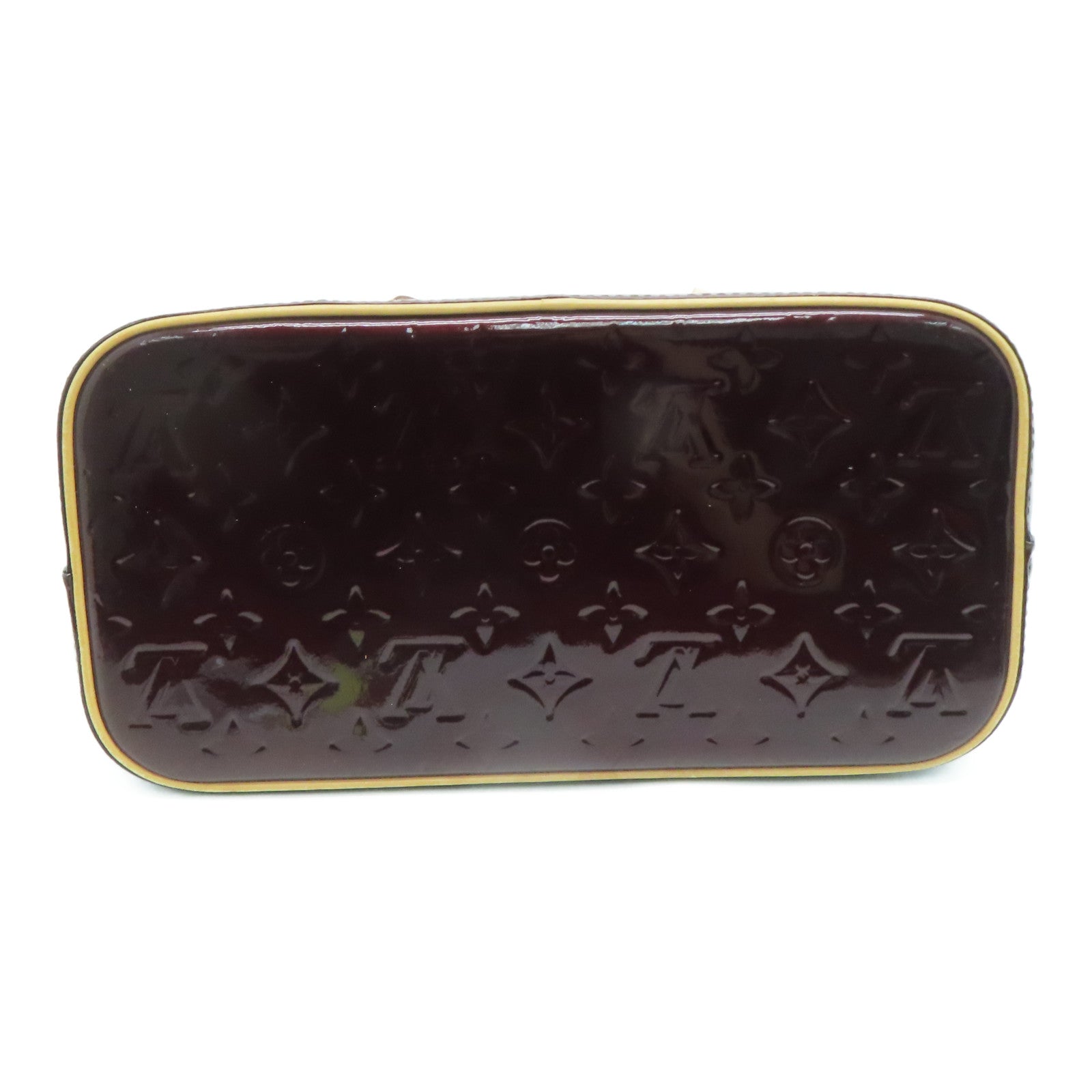 LOUIS VUITTON Monogram Vernis Houston gold buckle handle bag purple