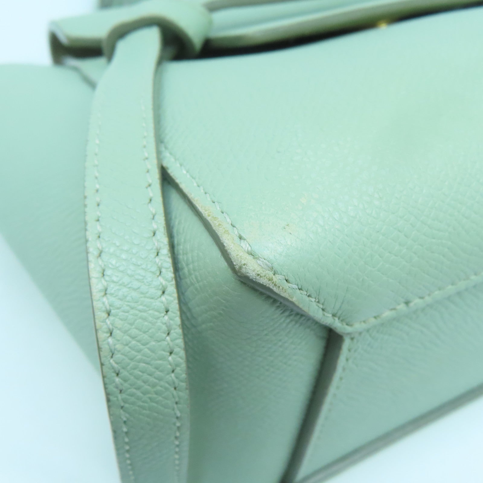 CELINE 牛皮皮革Nano Belt Bag金扣手挽肩背兩用袋綠色
