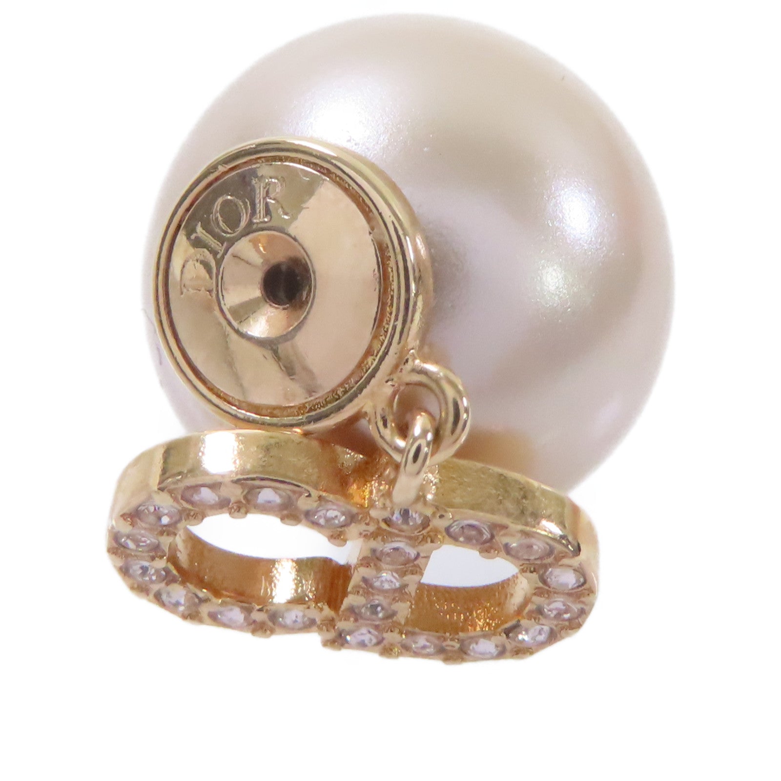 Dior 仿珍珠Earrings耳環粉紅色/玫瑰金色