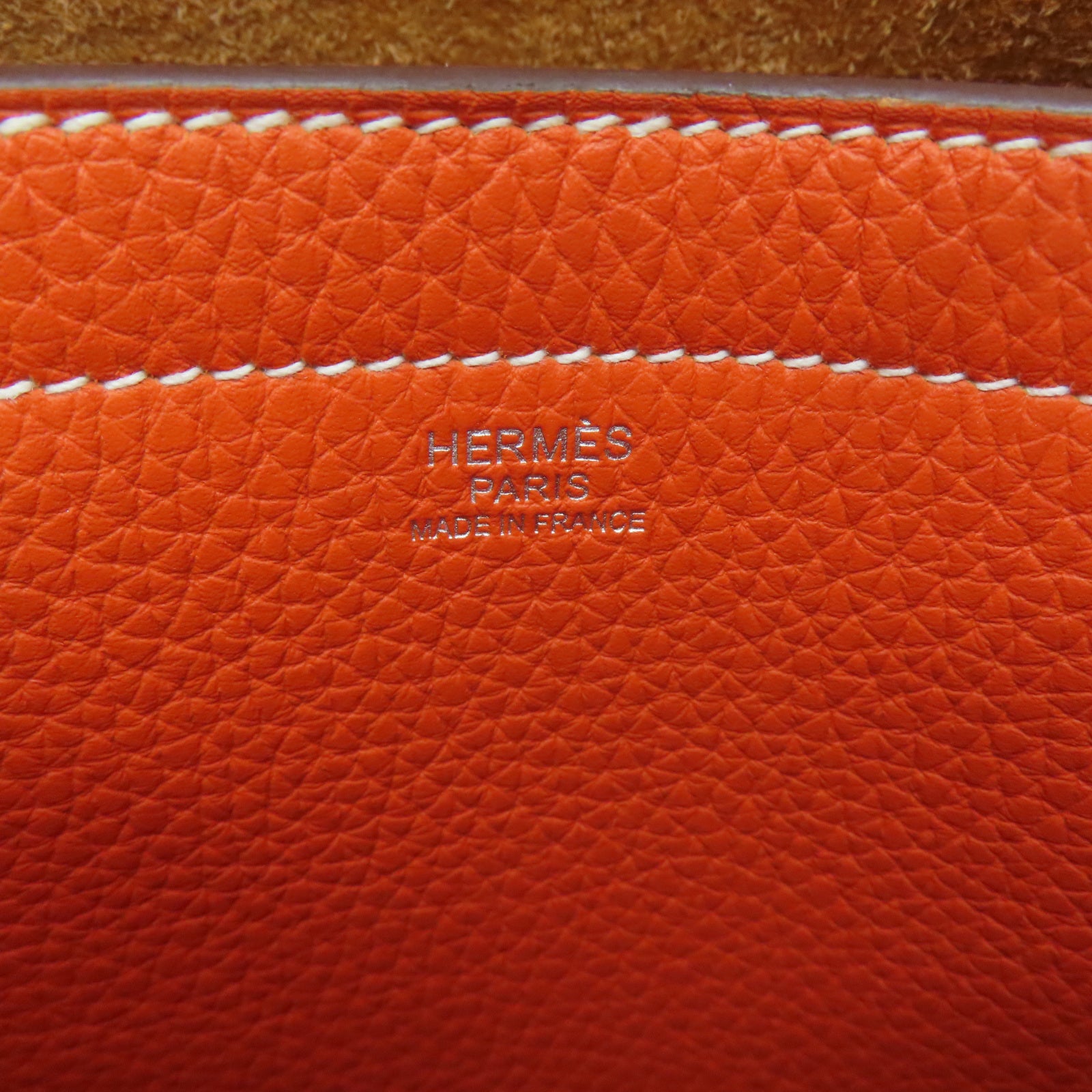 HERMES Clemence皮革Cabasellier 31肩背袋橙色