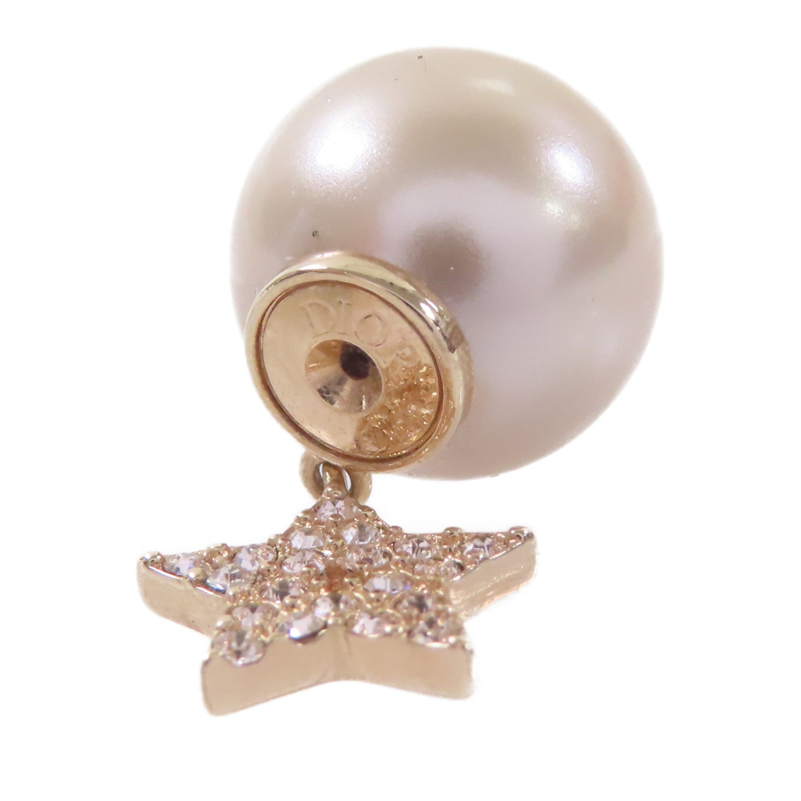 Dior 仿珍珠Earrings耳環粉紅色/玫瑰金色