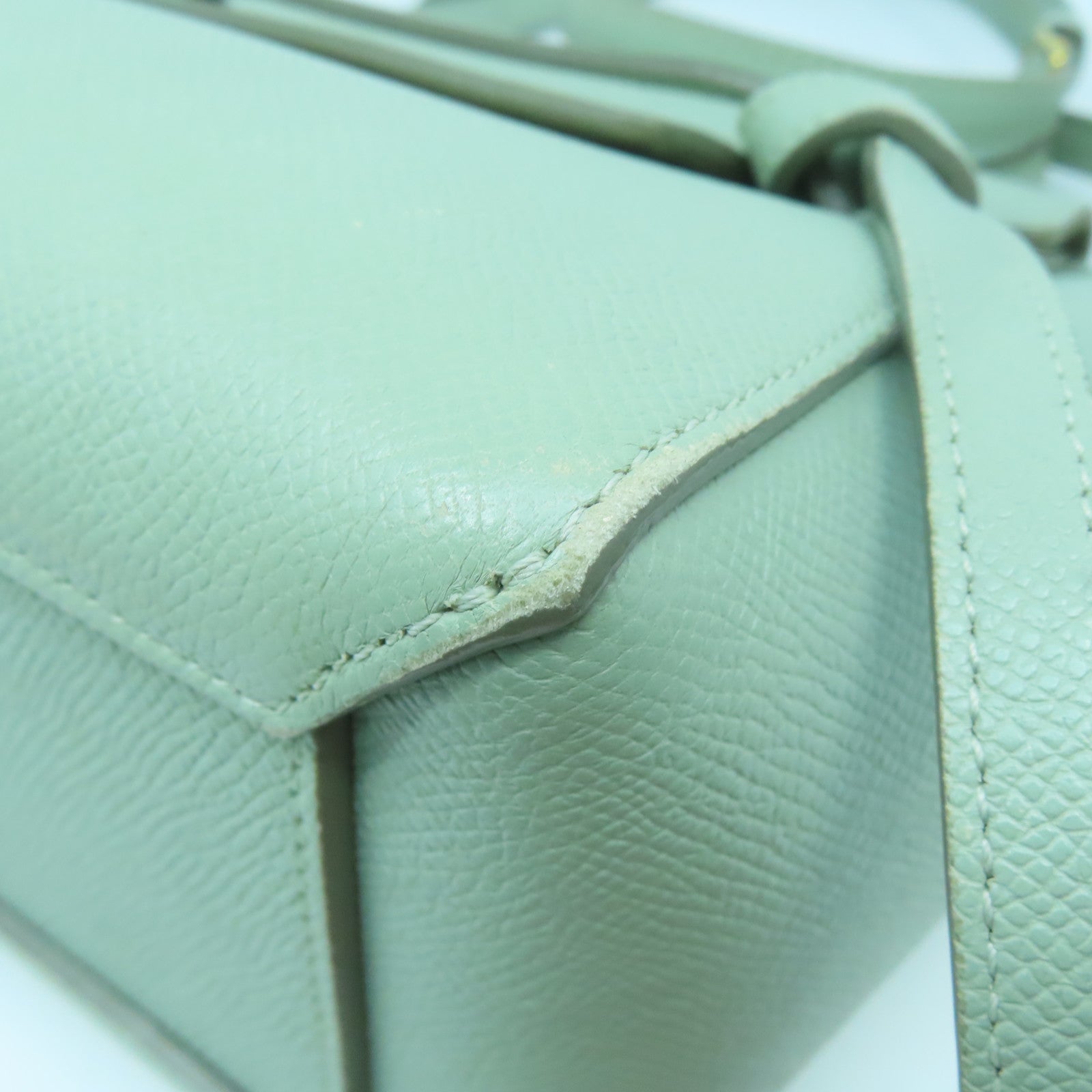 CELINE 牛皮皮革Nano Belt Bag金扣手挽肩背兩用袋綠色