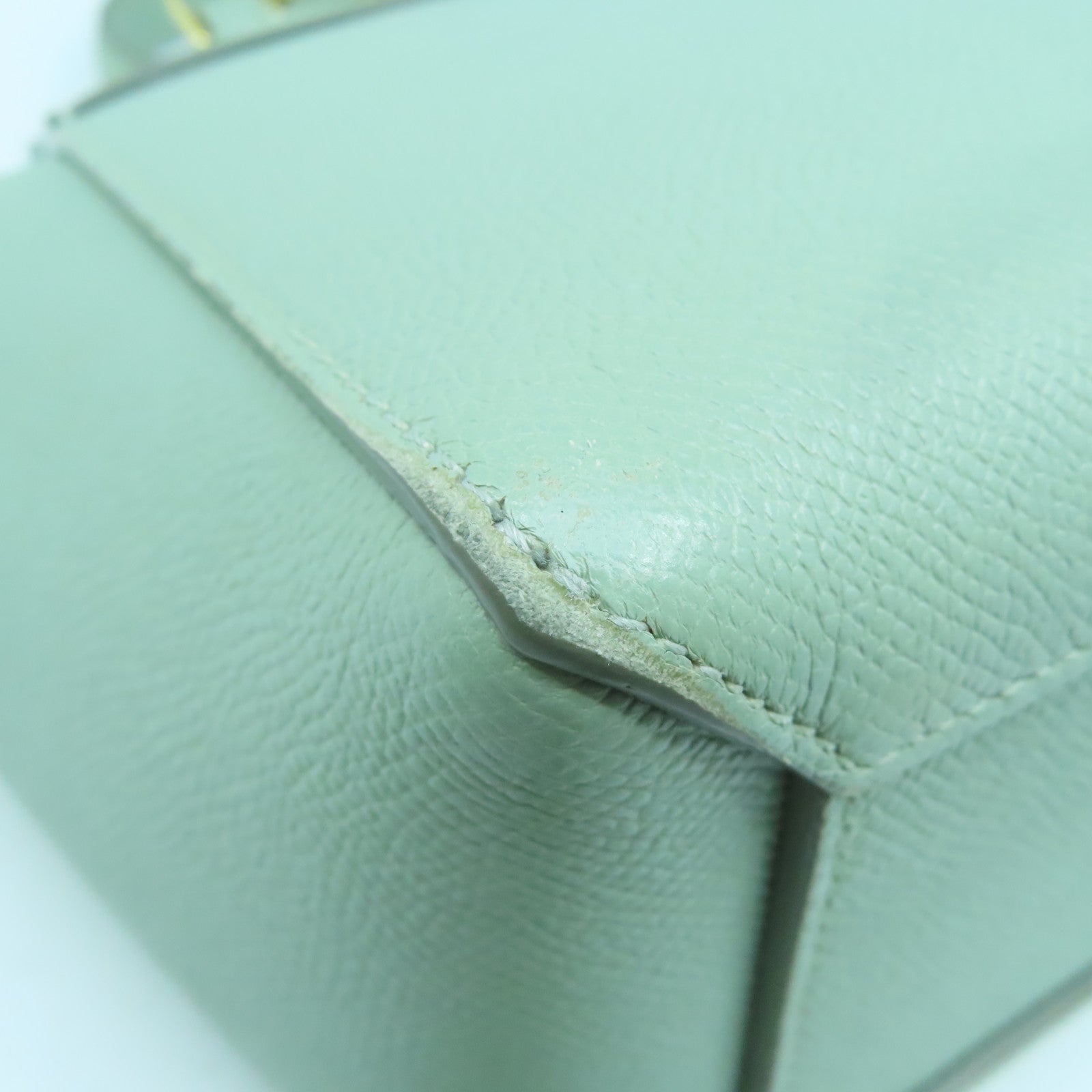 CELINE 牛皮皮革Nano Belt Bag金扣手挽肩背兩用袋綠色