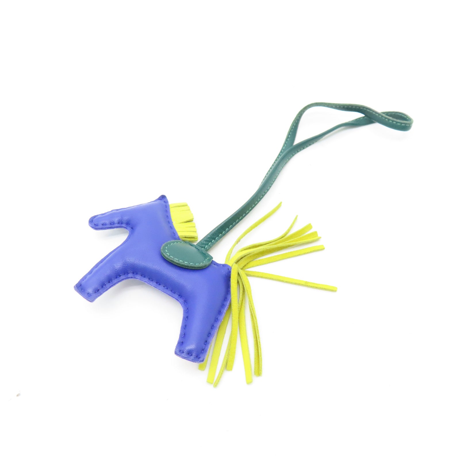 HERMES Veau Swift Leather Rodeo PM Charm Blue/Yellow/Green