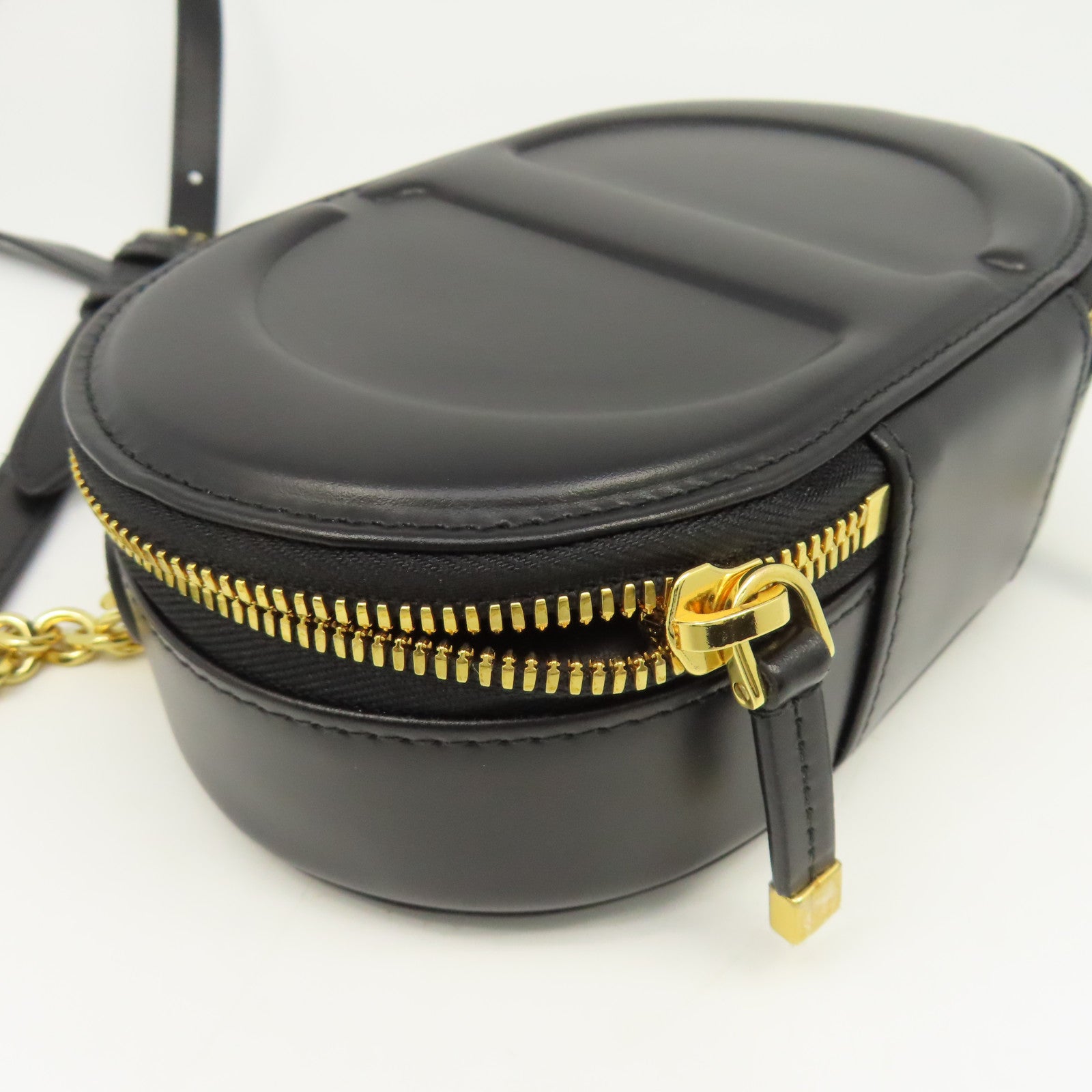 Dior 牛皮皮革CD Signature金扣手挽肩背兩用袋黑色