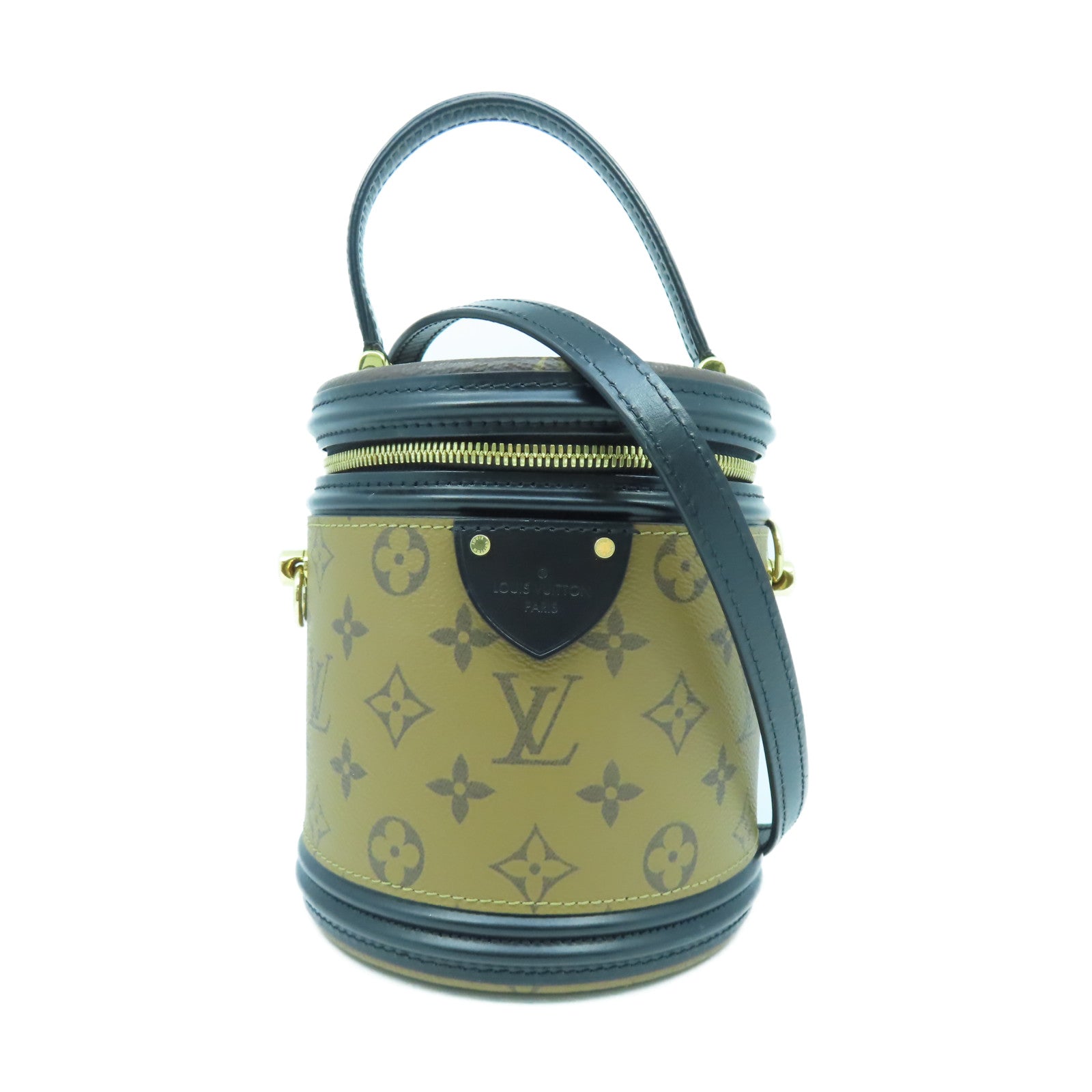 LOUIS VUITTON Monogram Cannes金扣手挽肩背兩用袋啡色/黑色